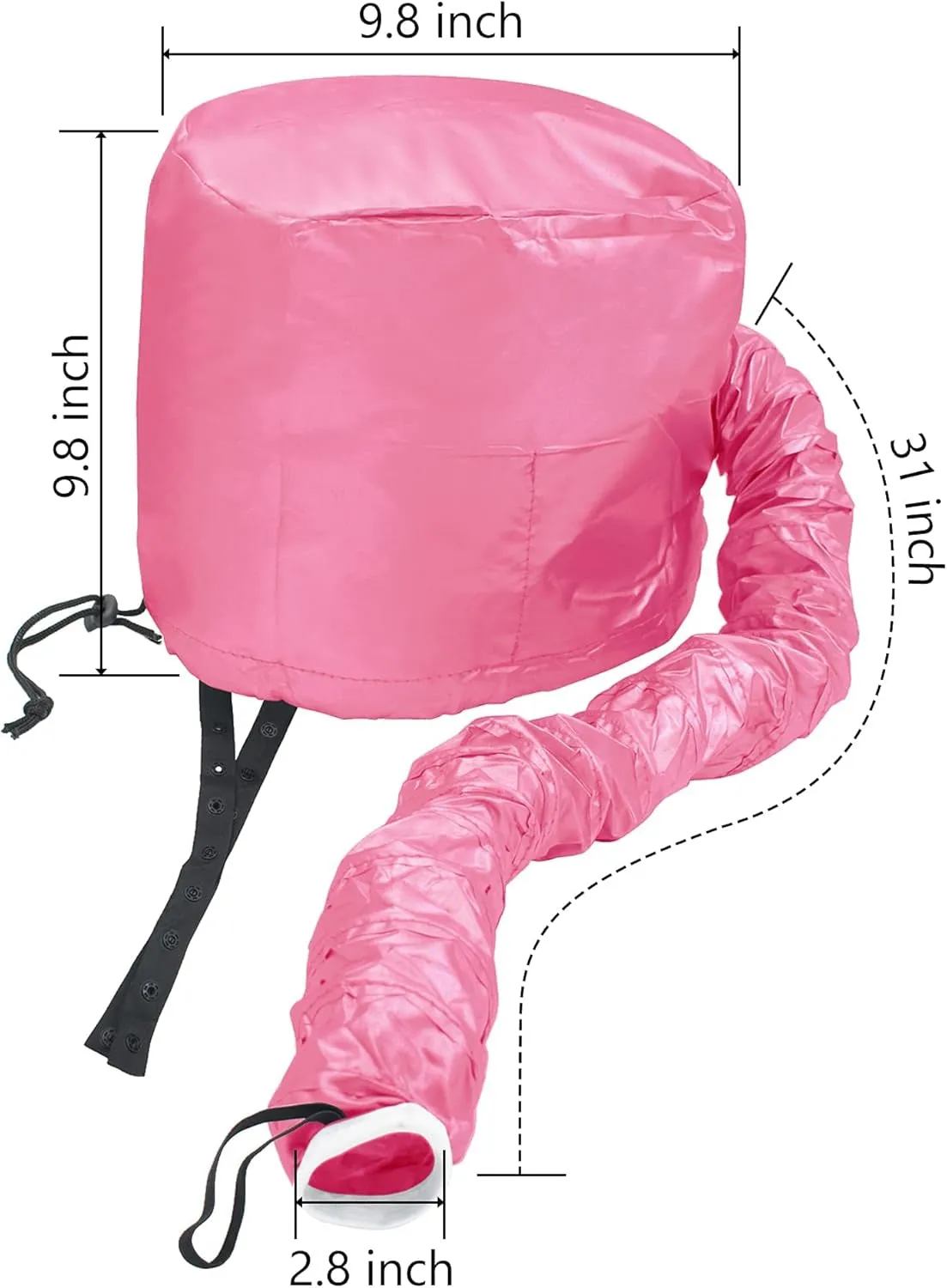 Safety Portable Hair Dryer Bonnet Attachment for Hair Styling - Deep Pink