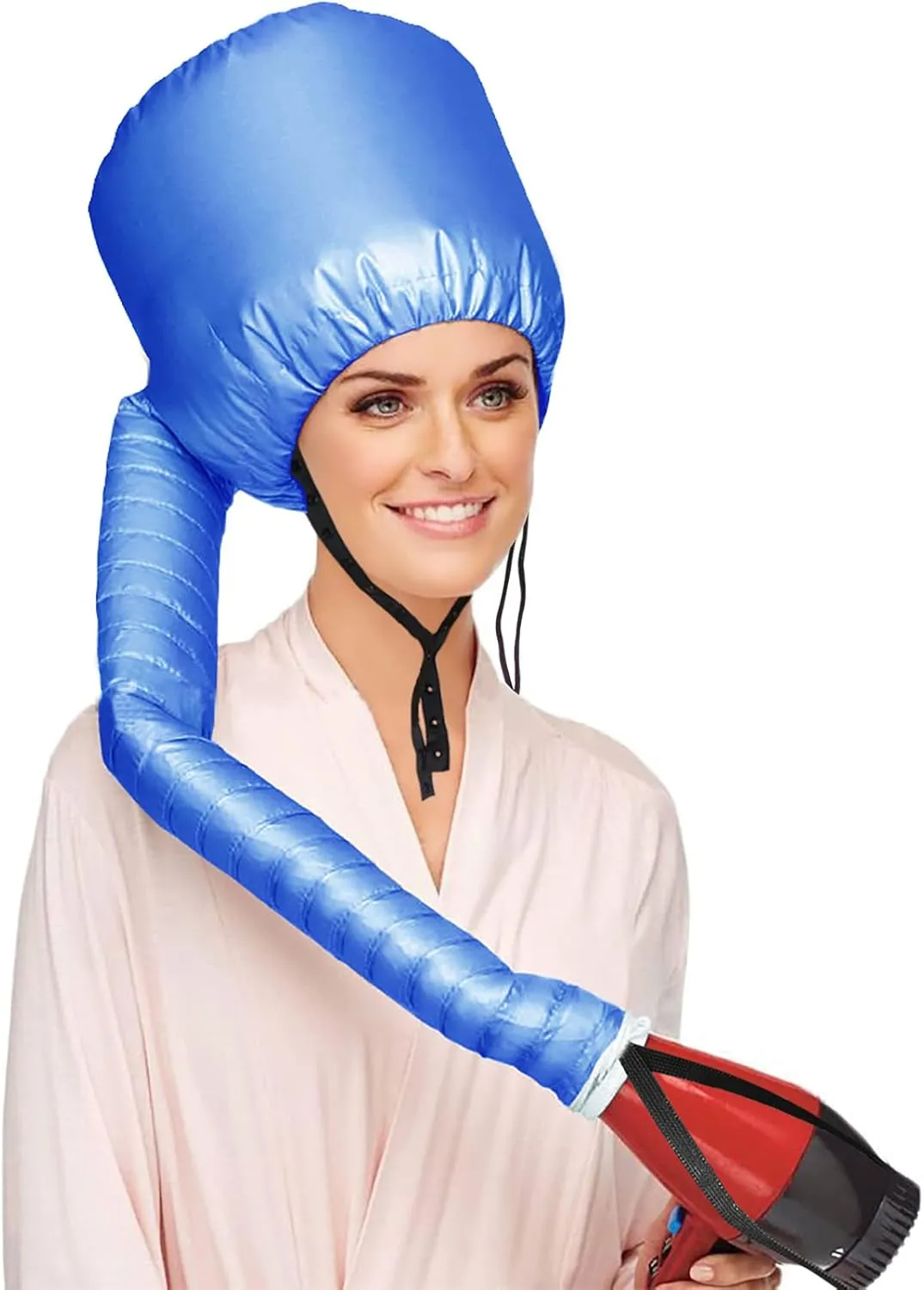 Safety Portable Hair Dryer Bonnet Attachment for Hair Styling - Deep Pink