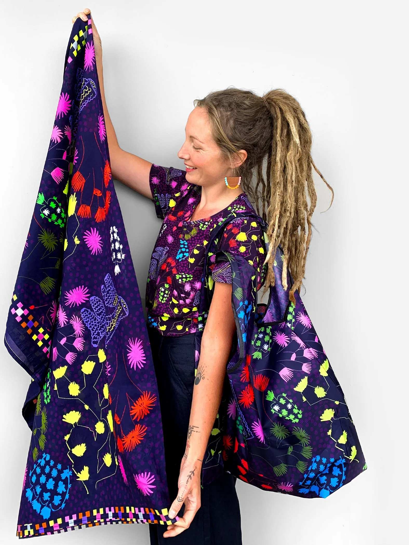 (SAMPLE) Cactus Glow 95% cotton 5% Silk Scarf/Sarong