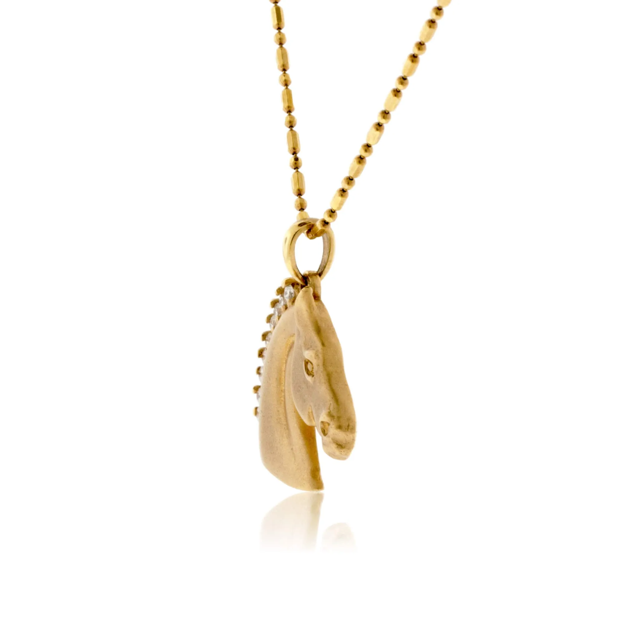 Satin English Horse with Diamond Mane Necklace