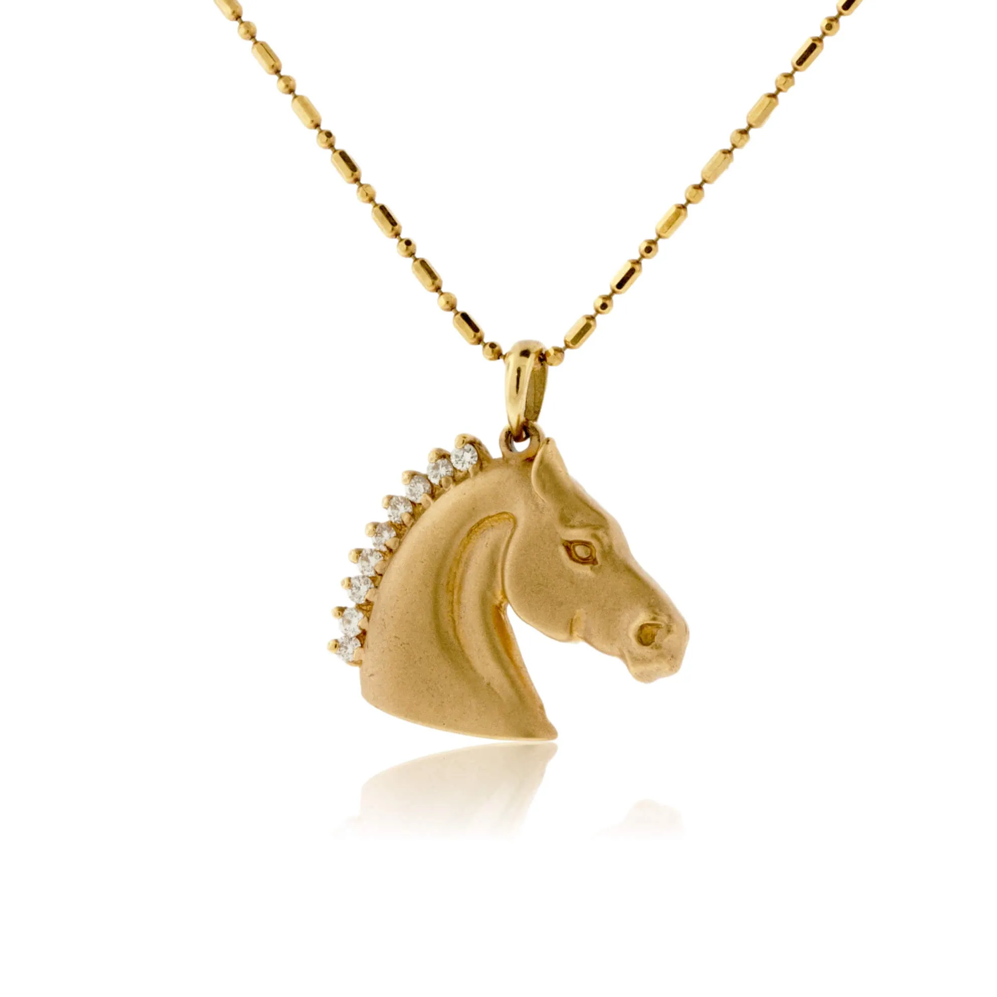 Satin English Horse with Diamond Mane Necklace