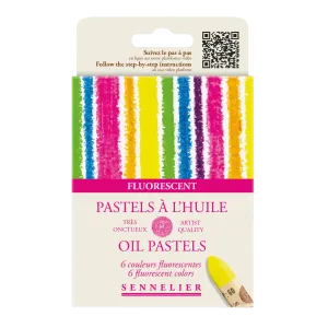 Sennelier Oil Pastel 6-Stick Set, Fluorescent Set