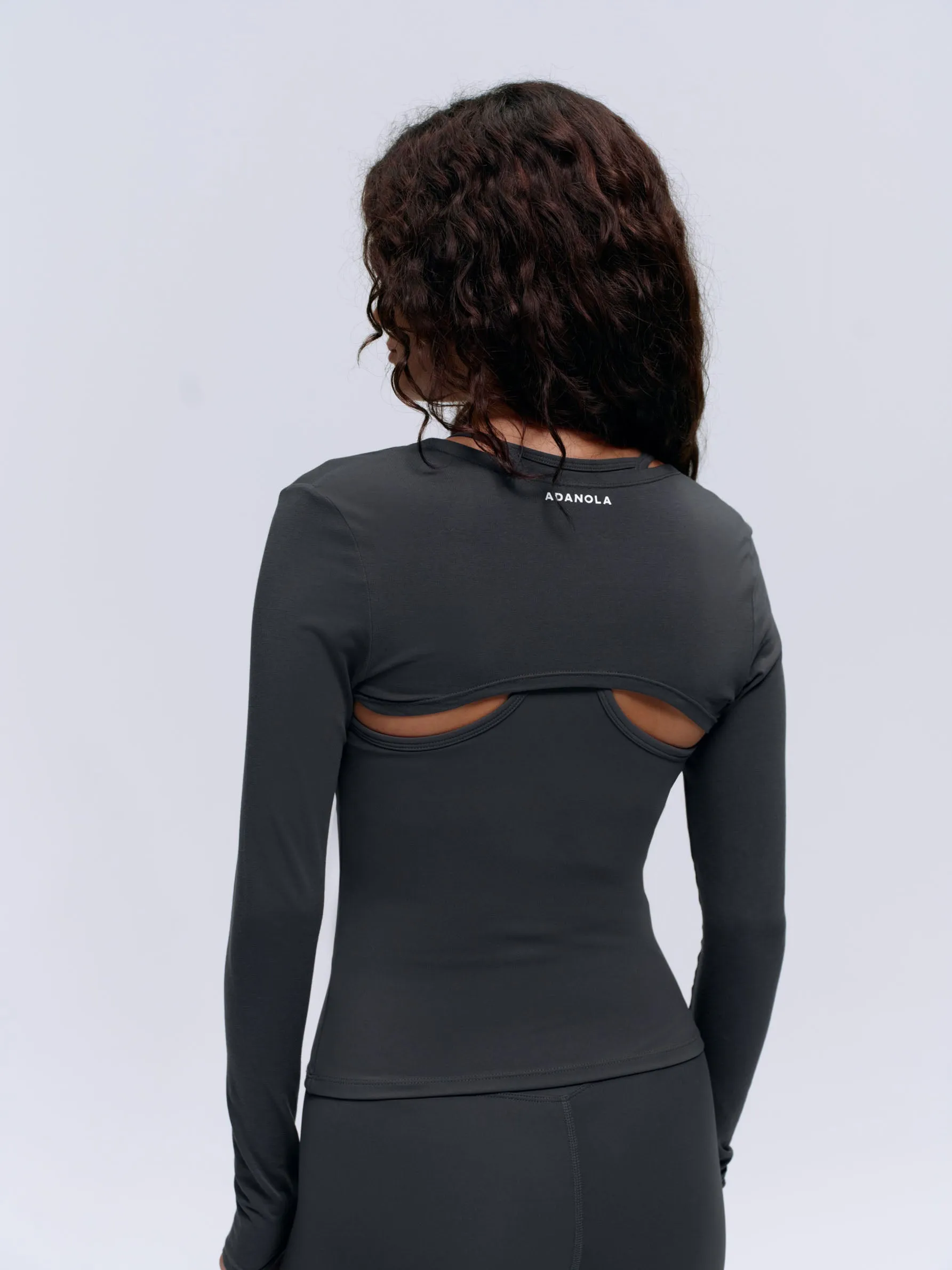 Sheer Cropped Bolero  - Graphite Grey