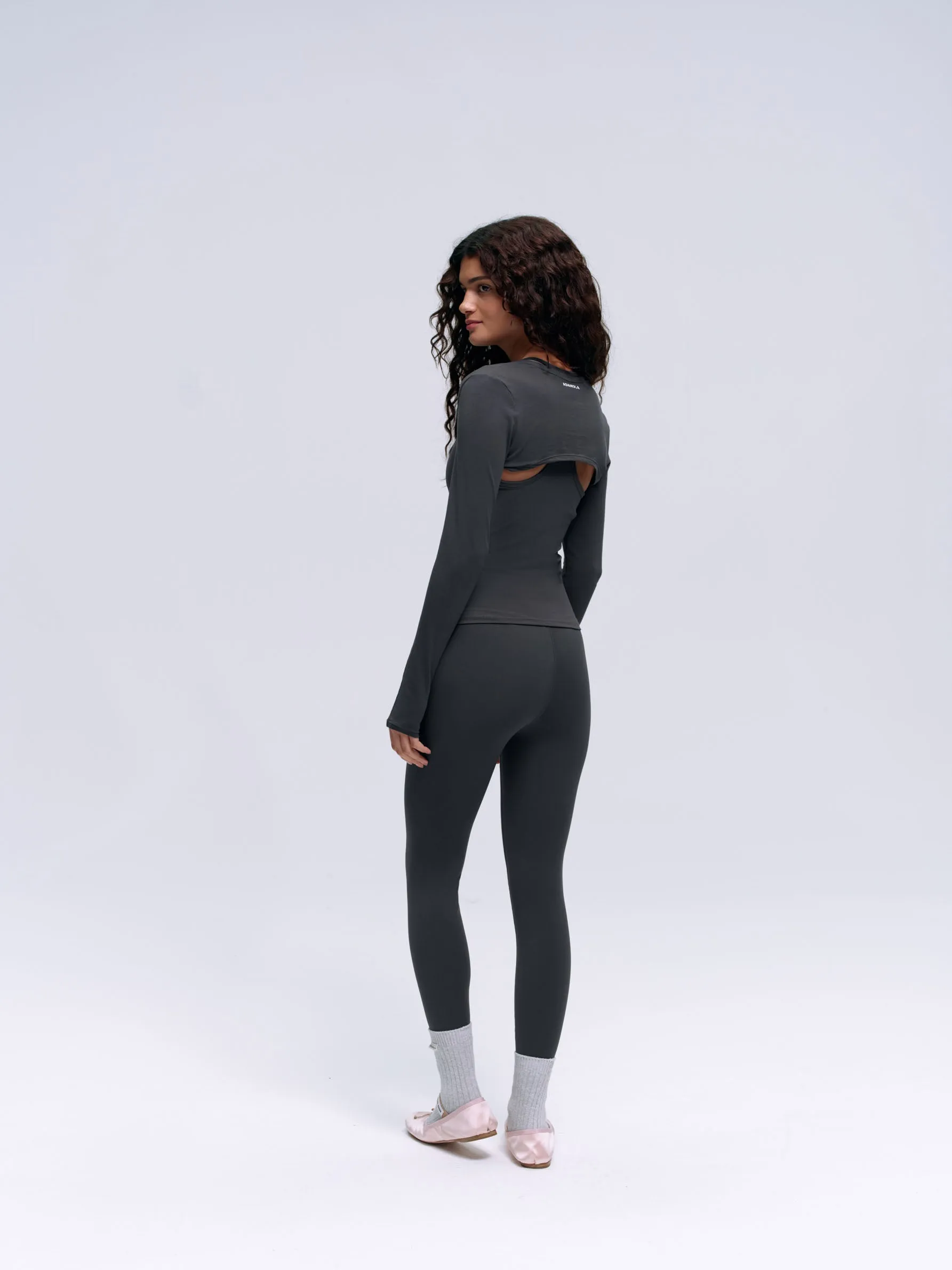 Sheer Cropped Bolero  - Graphite Grey