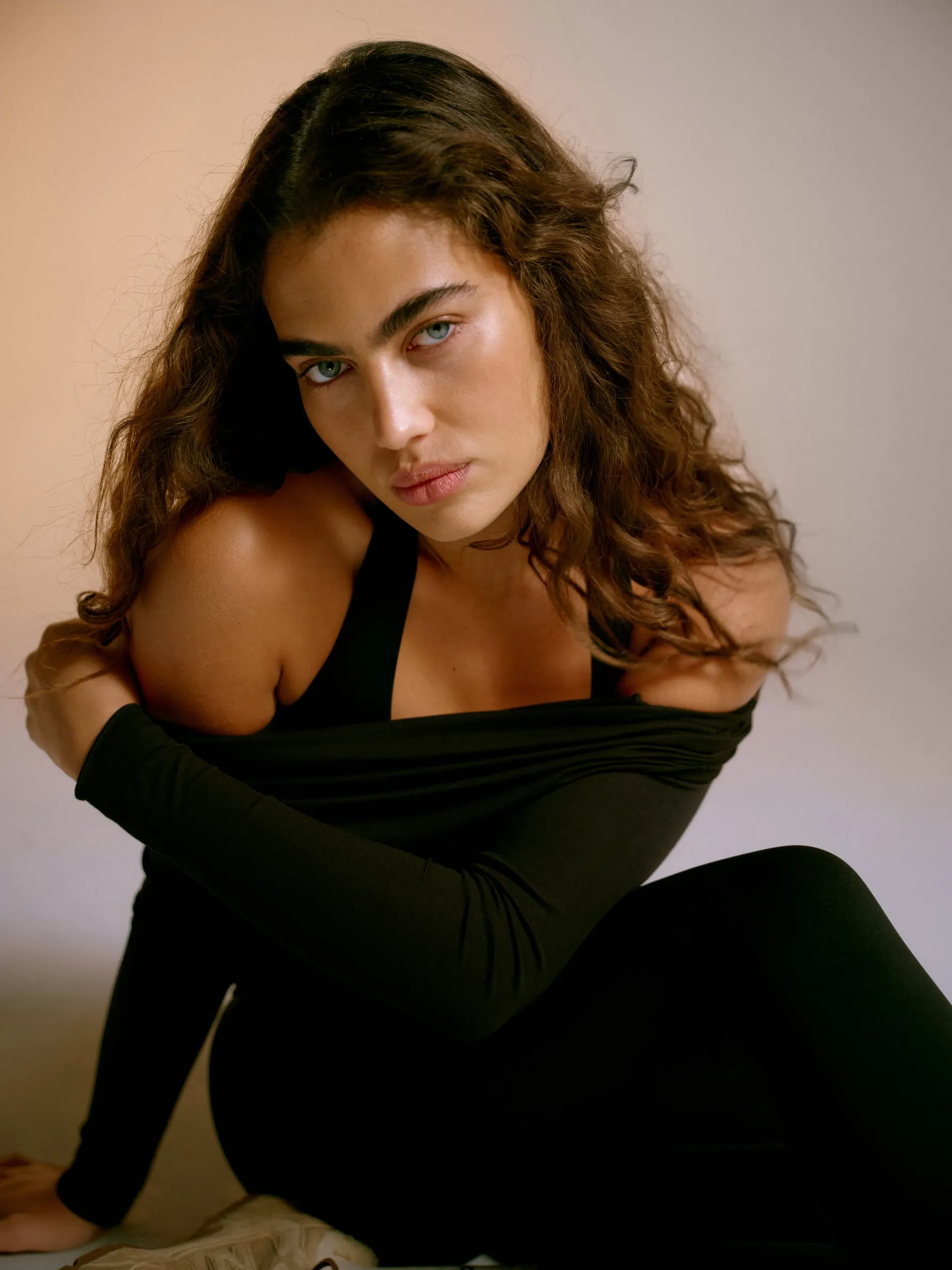 Sheer Fold Over Top - Black