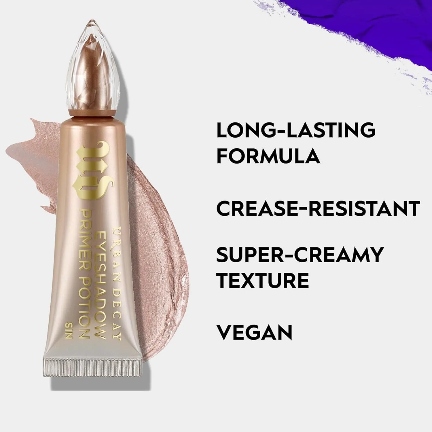 Shimmer Eyeshadow Primer Potion Sin, Shimmer Eye Primer, Crease-Free Eye Makeup Looks, Smooths & Preps Eyelid Base for Vibrant Color, All-Day Wear, All Skin Tones, Vegan - 0.33 Fl Oz