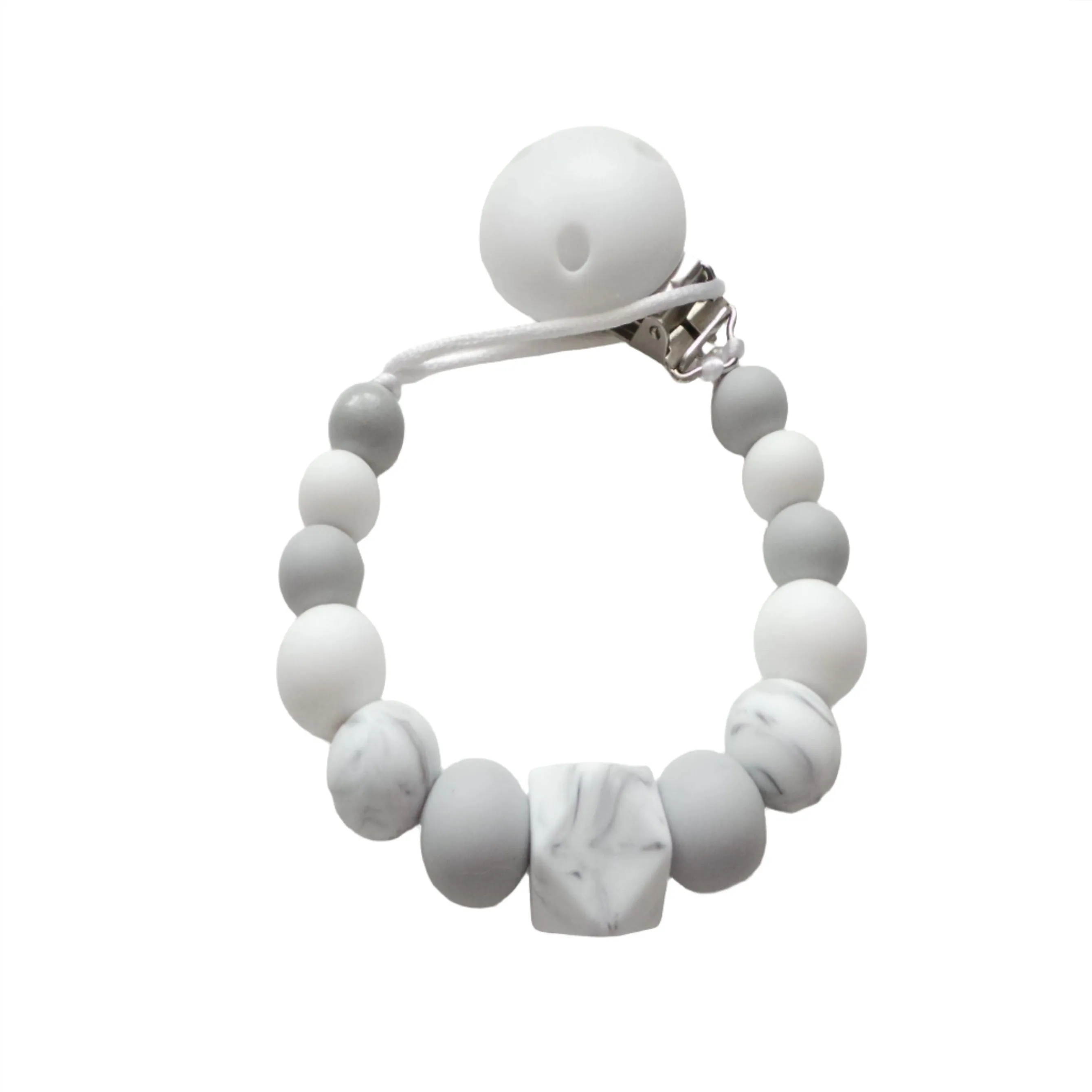 Silicone Dummy clip - Marble & Grey