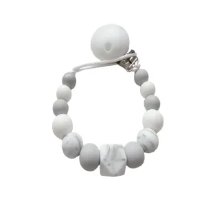 Silicone Dummy clip - Marble & Grey