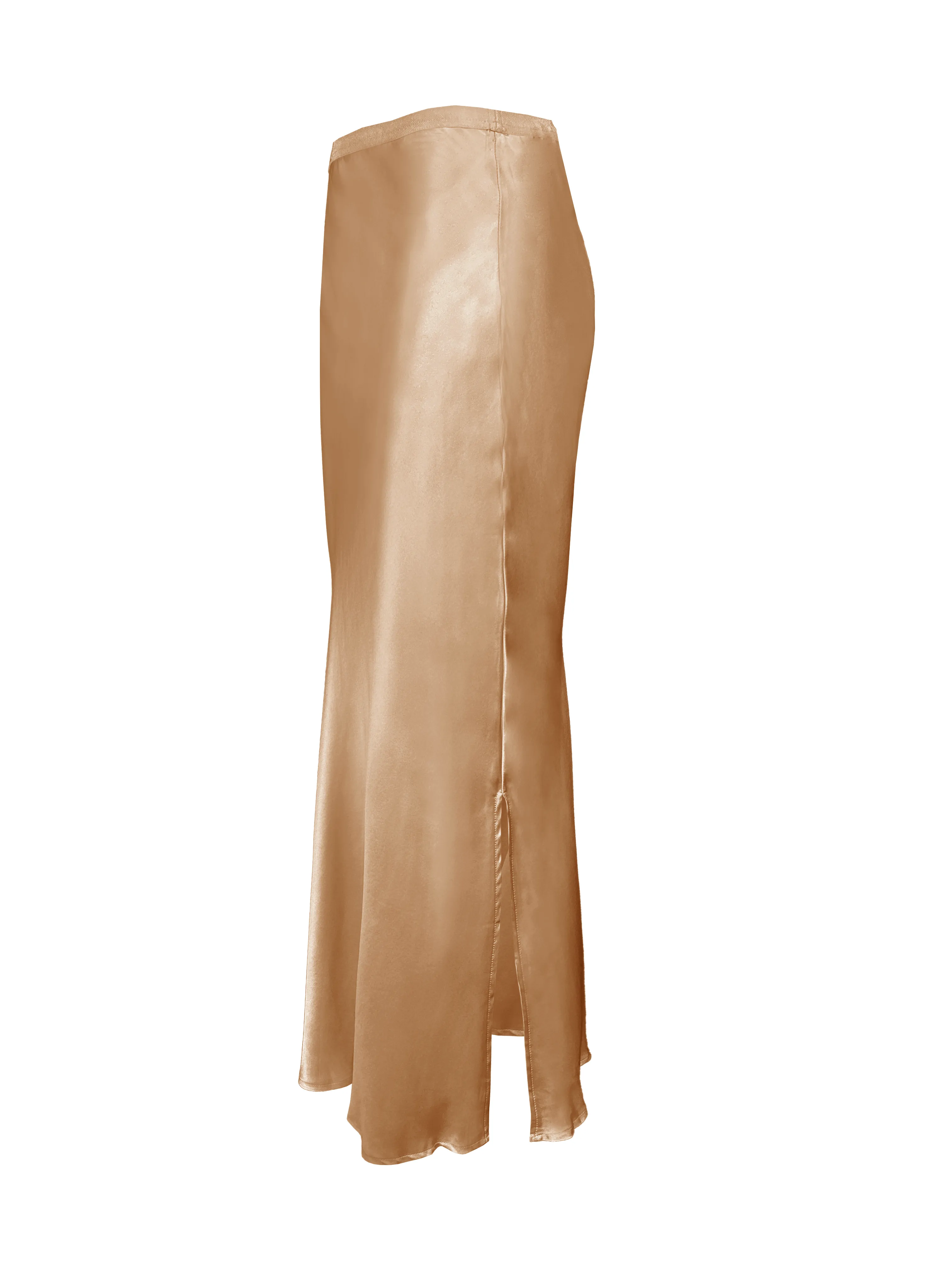 Silk Bias Long Skirt - Dune Sand