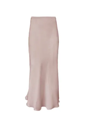 Silk Bias Long Skirt Nude Smoke