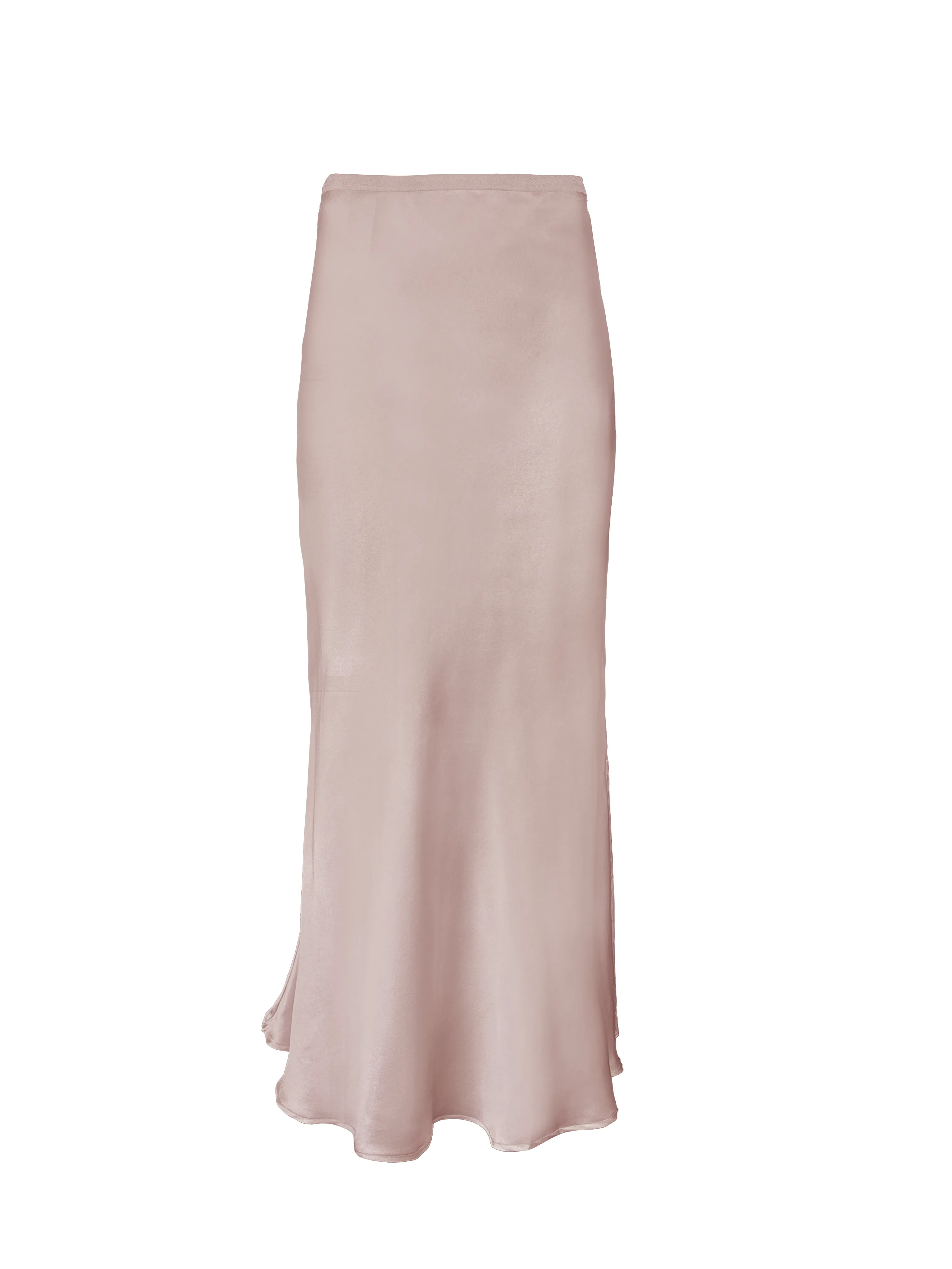 Silk Bias Long Skirt Nude Smoke