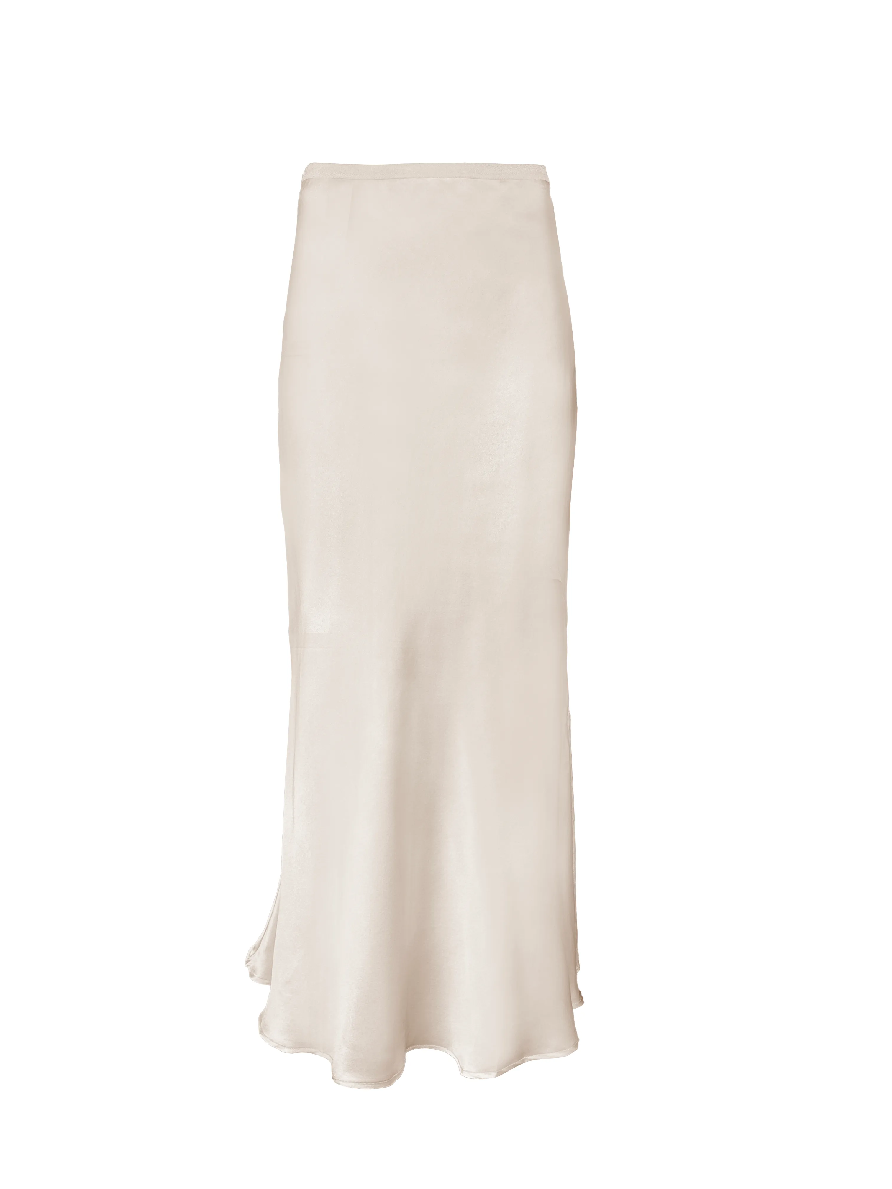 Silk Bias Long Skirt Pearl