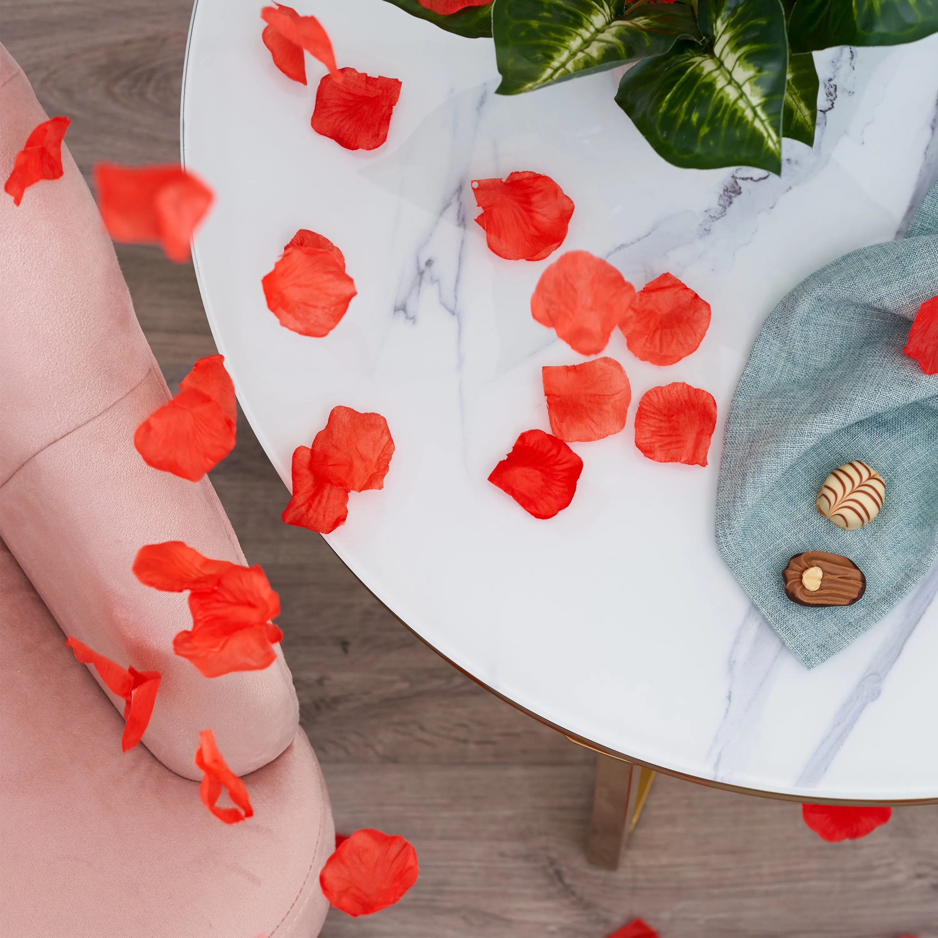 Silk Red Rose Petals