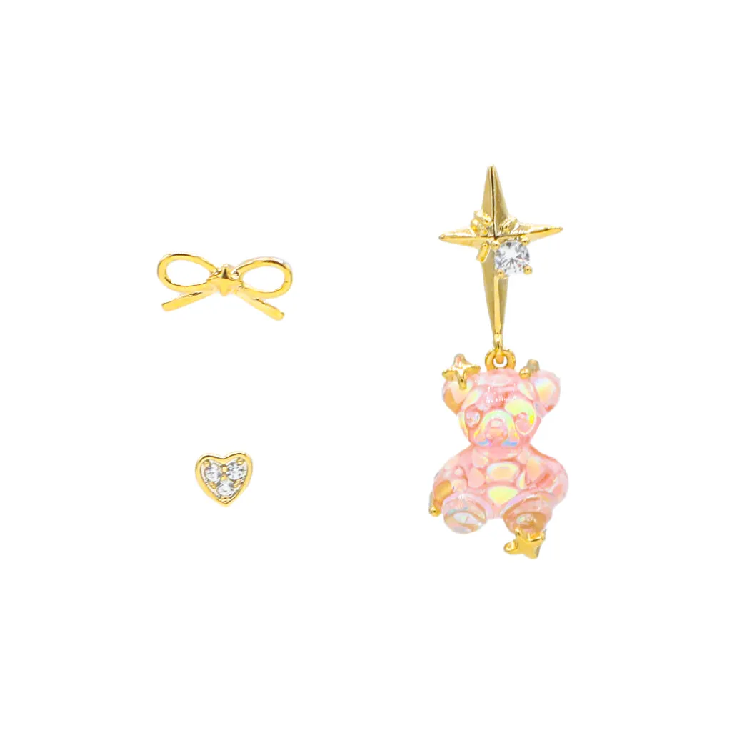 Sparkle Gummy Bear Earrings Set