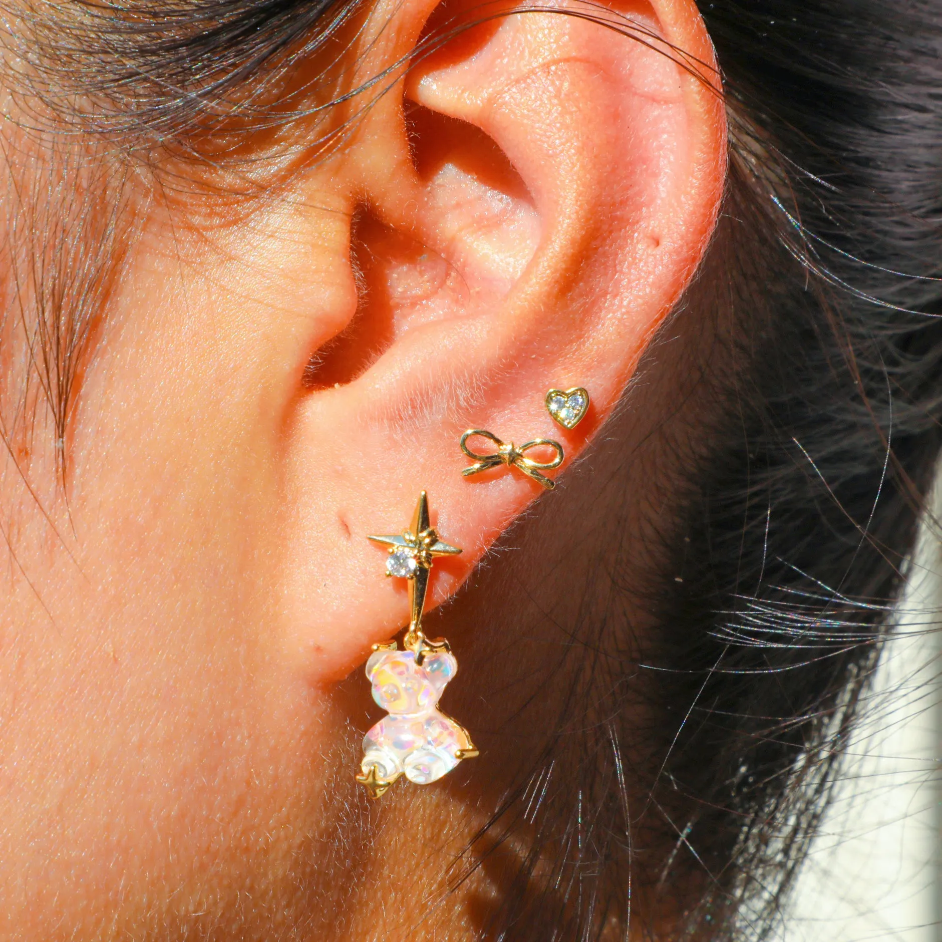 Sparkle Gummy Bear Earrings Set
