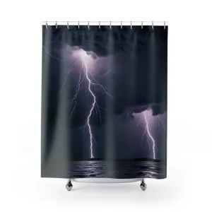 Stormy Lightning Shower Curtain - Dramatic Bathroom Decor