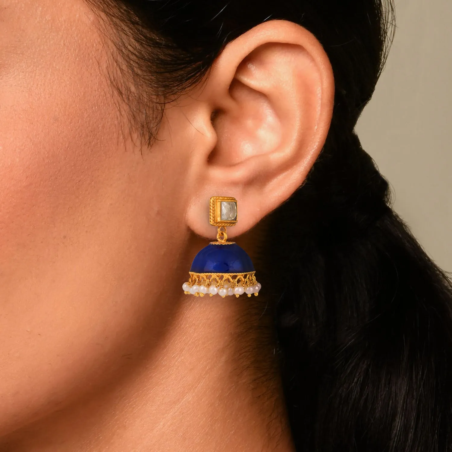 Suhani Navy Blue Jhumkis