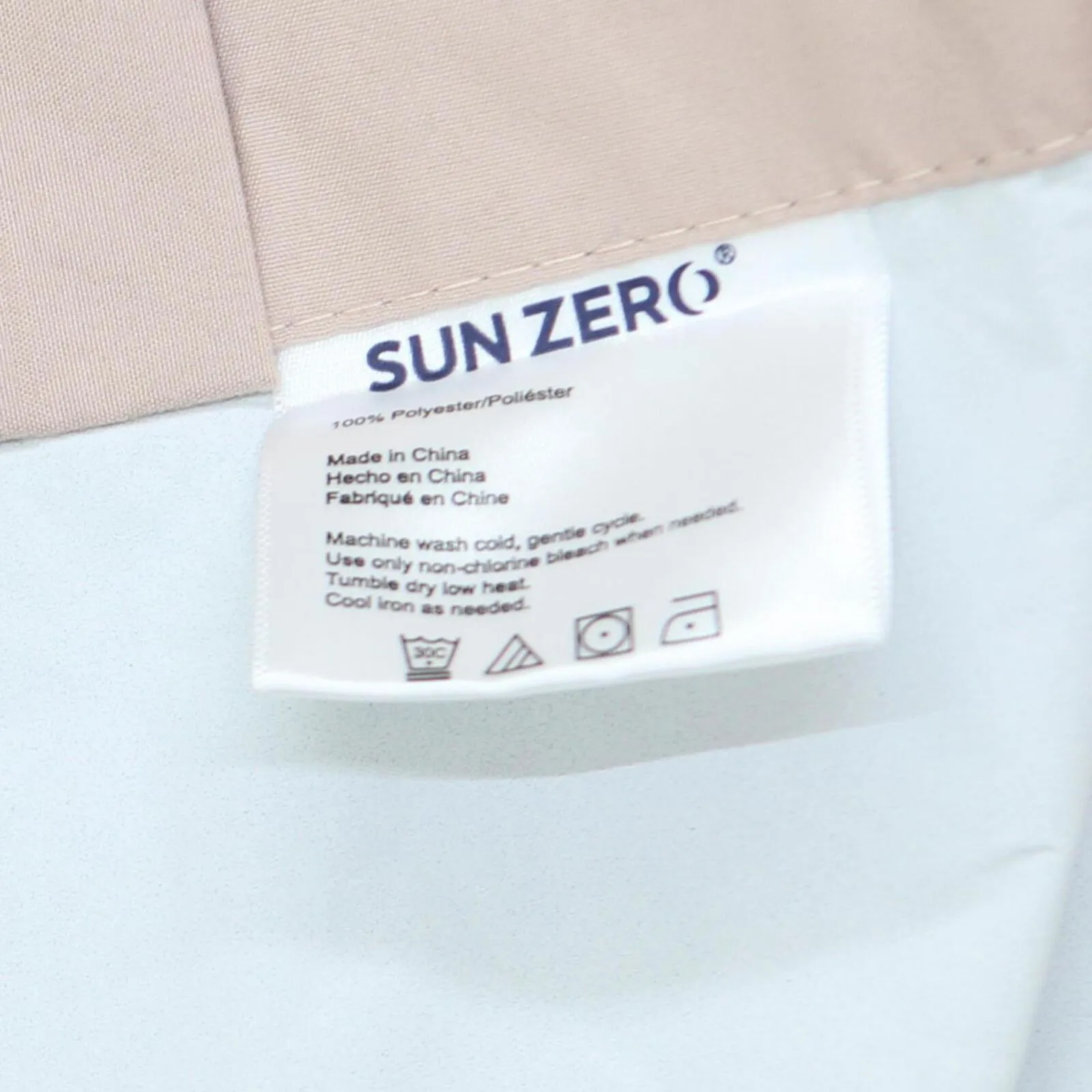 Sun Zero Cyrus Thermal Total Blackout Back Tab Curtain Panel Blush Pink 40" x 96