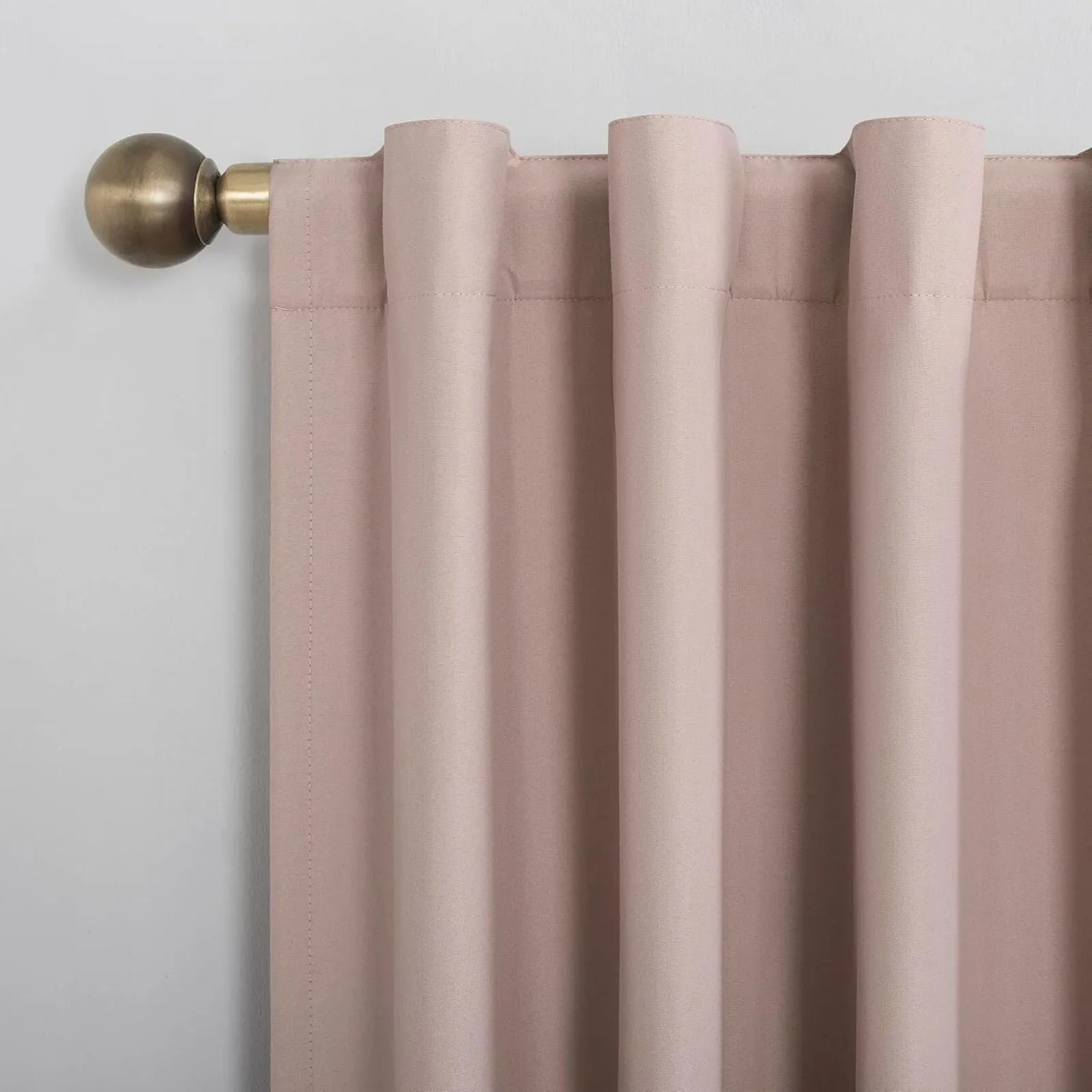 Sun Zero Cyrus Thermal Total Blackout Back Tab Curtain Panel Blush Pink 40" x 96