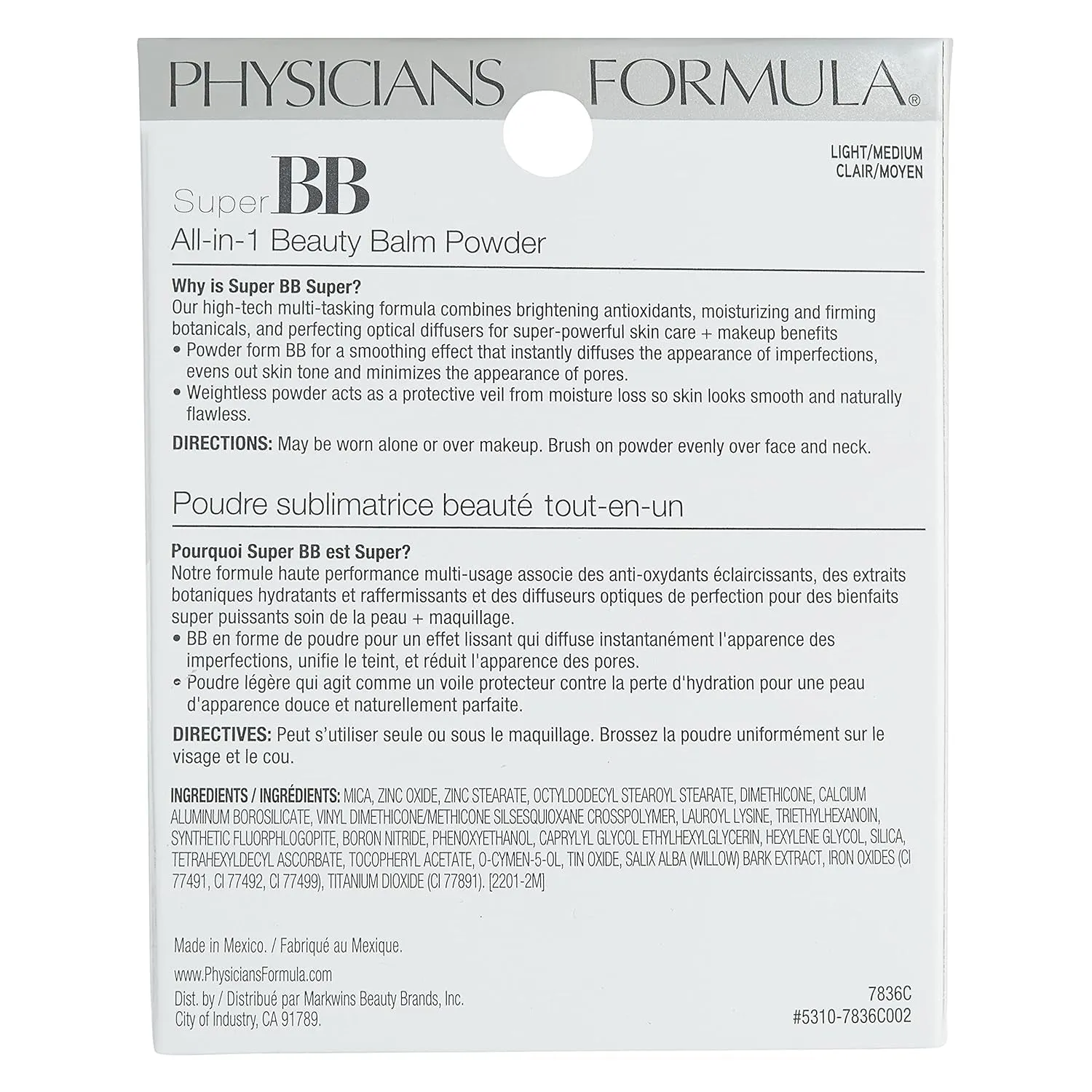 Super BB Cream All-In-1 Beauty Balm Powder Light/Medium | Dermatologist Tested, Clinicially Tested
