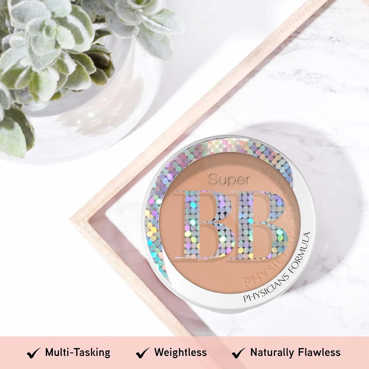 Super BB Cream All-In-1 Beauty Balm Powder Light/Medium | Dermatologist Tested, Clinicially Tested