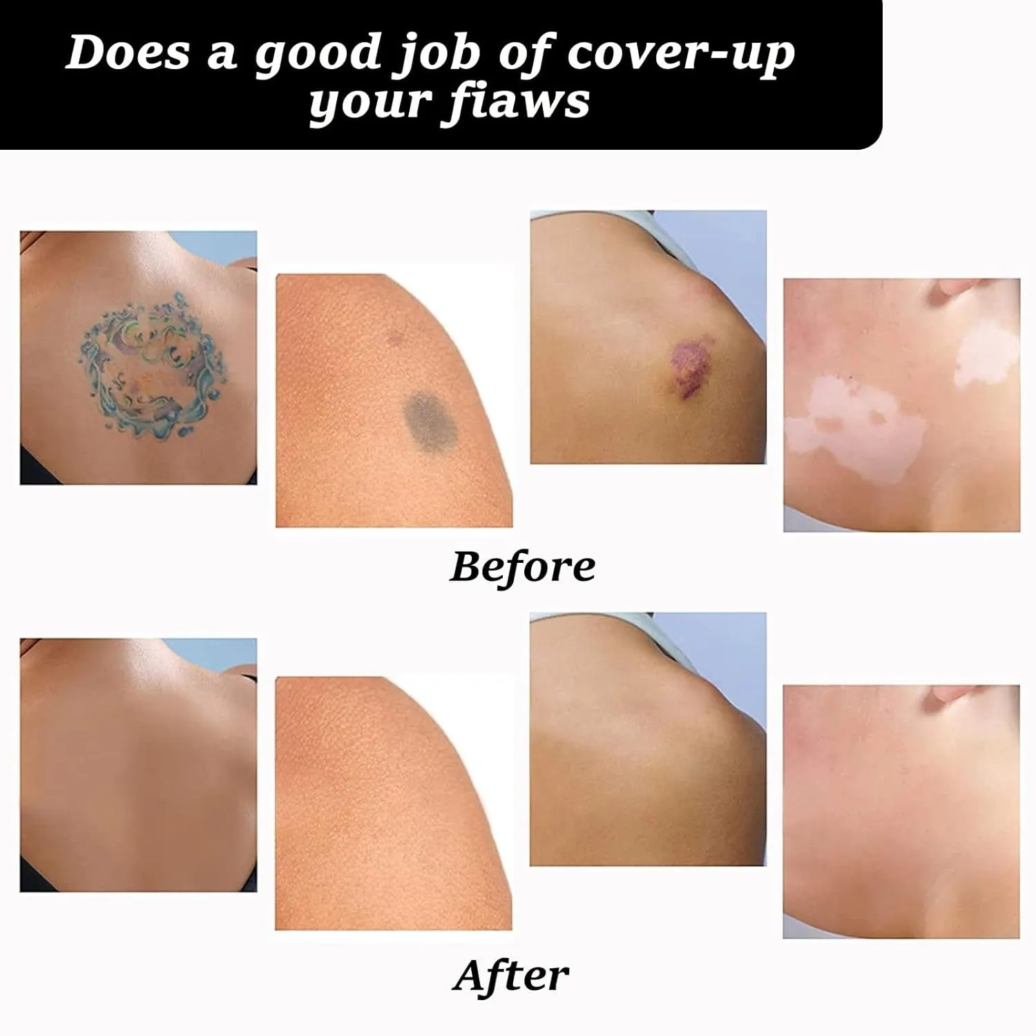 Tattoo Cover Up, Invisible Waterproof Concealer,Long Lasting Professional Skin Makeup Concealer Kit for Body Leg Tattoo, Light Colors,30G