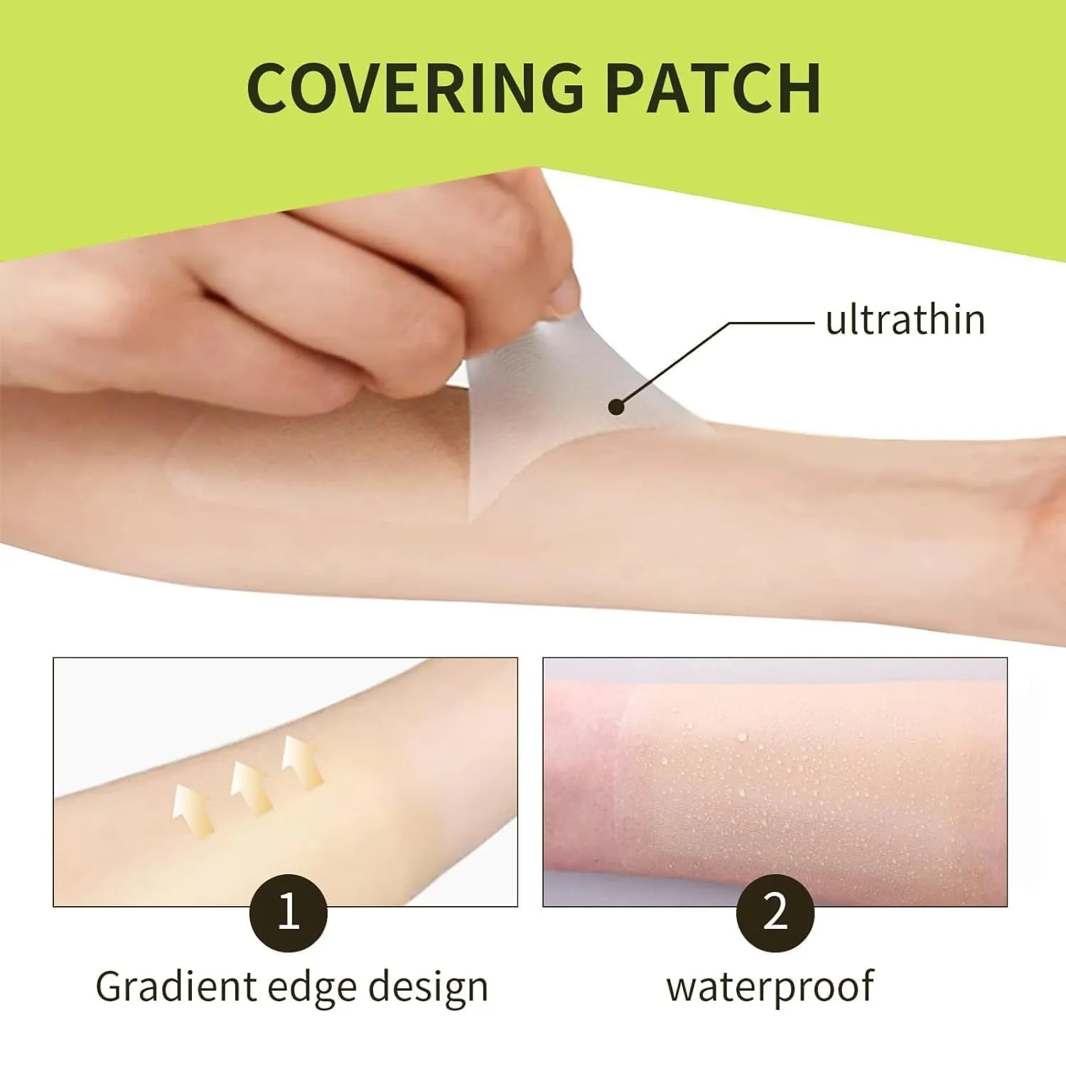 Tattoo Cover up Patch, Tattoo Cover up Tape, Ultra Thin Patch for Tattoo Scar and Birthmarks, Invisible Waterproof Skin Tone Concealer Sticker for Covering up Scars Tattoos, 6 Pcs - Light Skin
