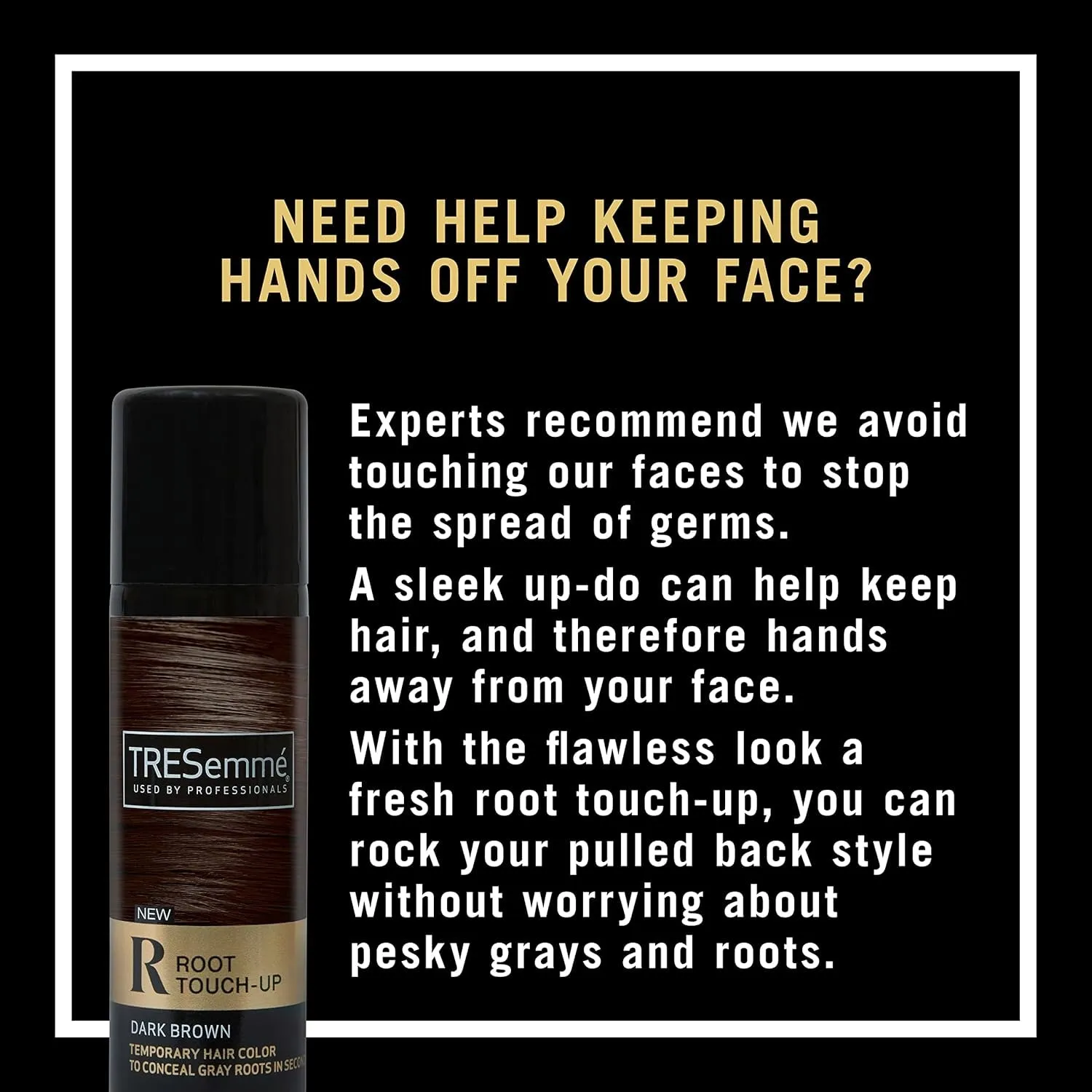 Temporary Hair Color Root Touch-Up Dark Brown Ammonia-Free, Peroxide-Free Root Cover up Spray 2.5 Fl Oz
