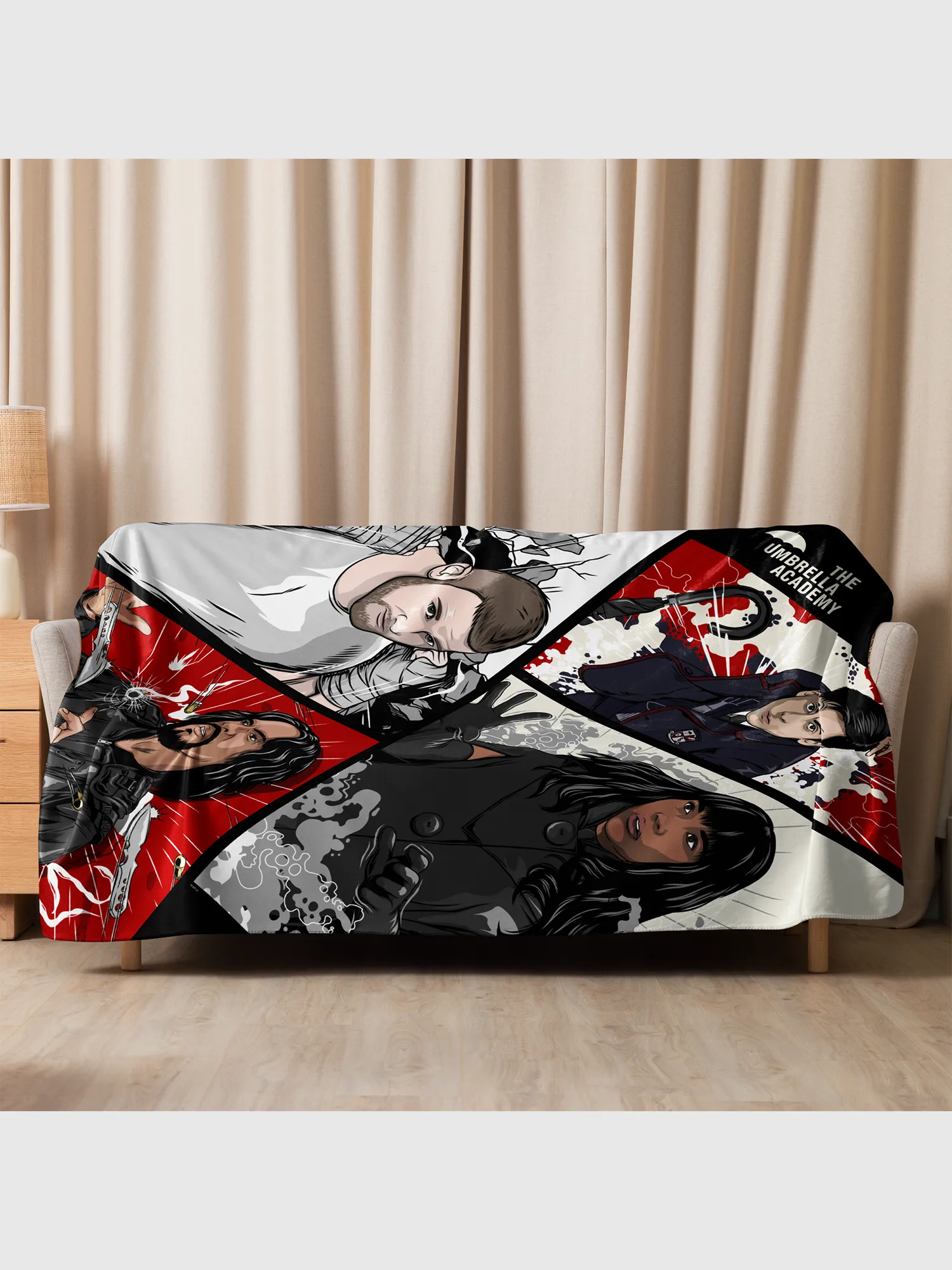 The Umbrella Academy Action Grid Premium Sherpa Blanket