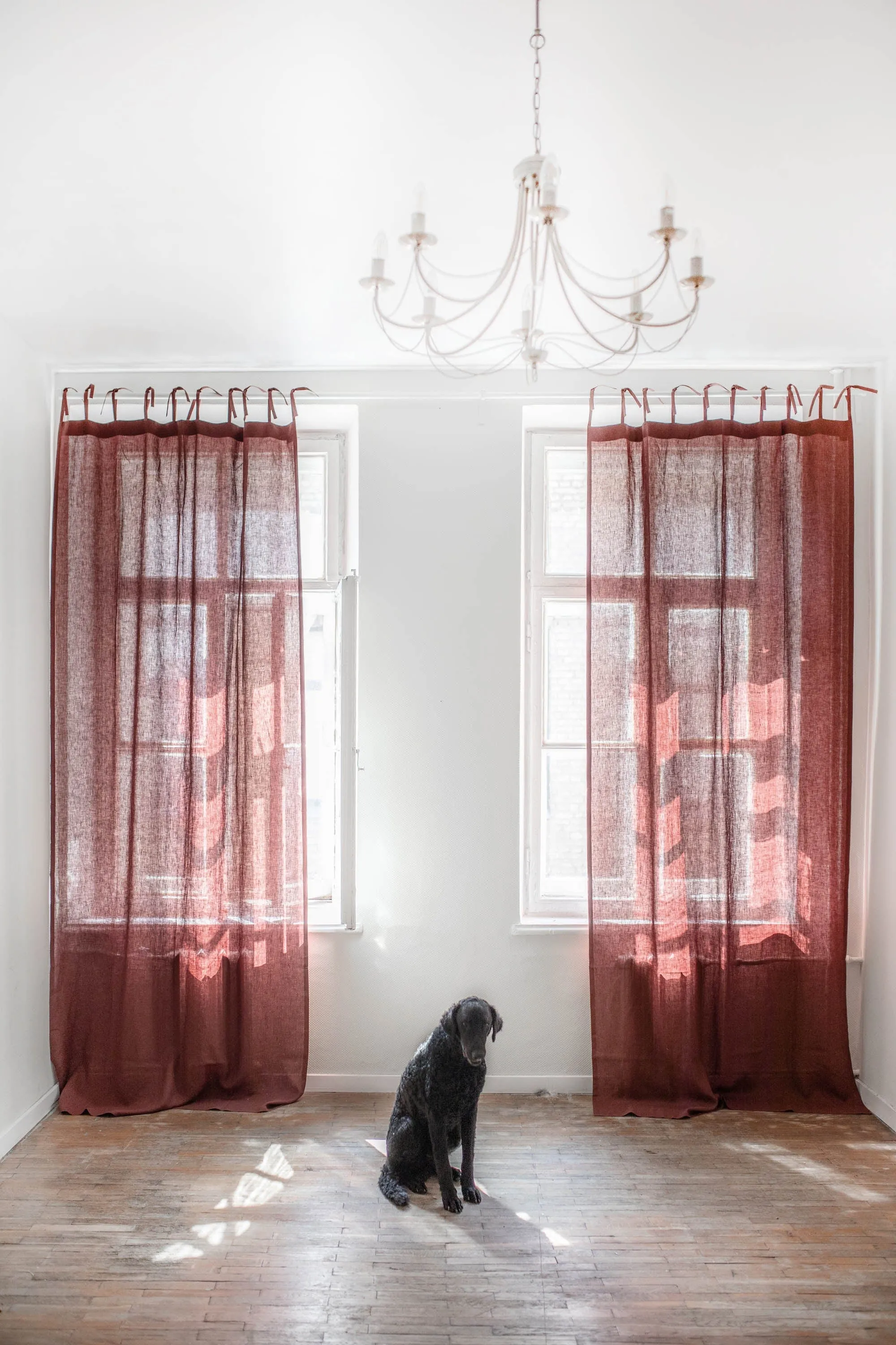Tie Top Linen Curtain | Multiple Colours