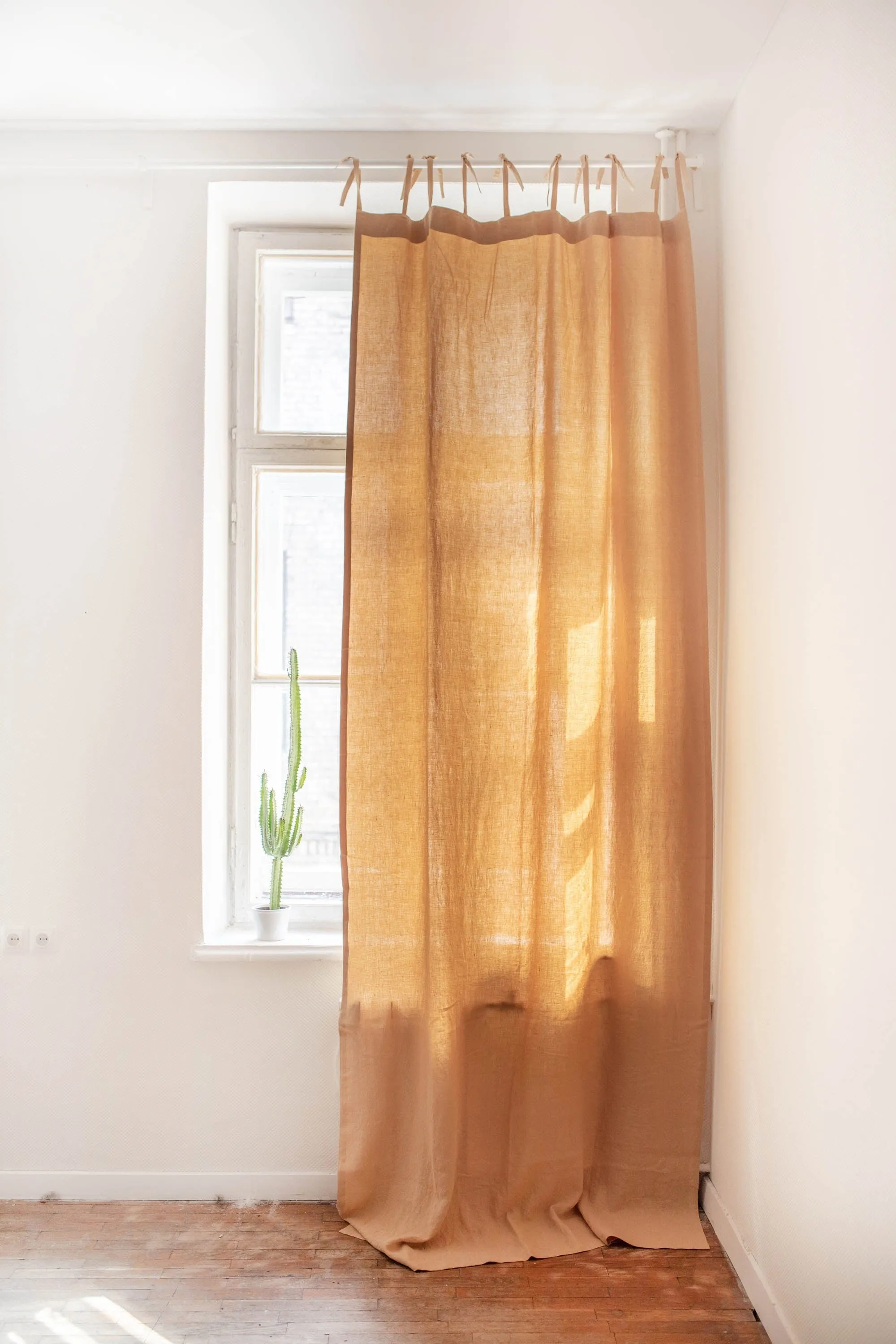 Tie Top Linen Curtain | Multiple Colours