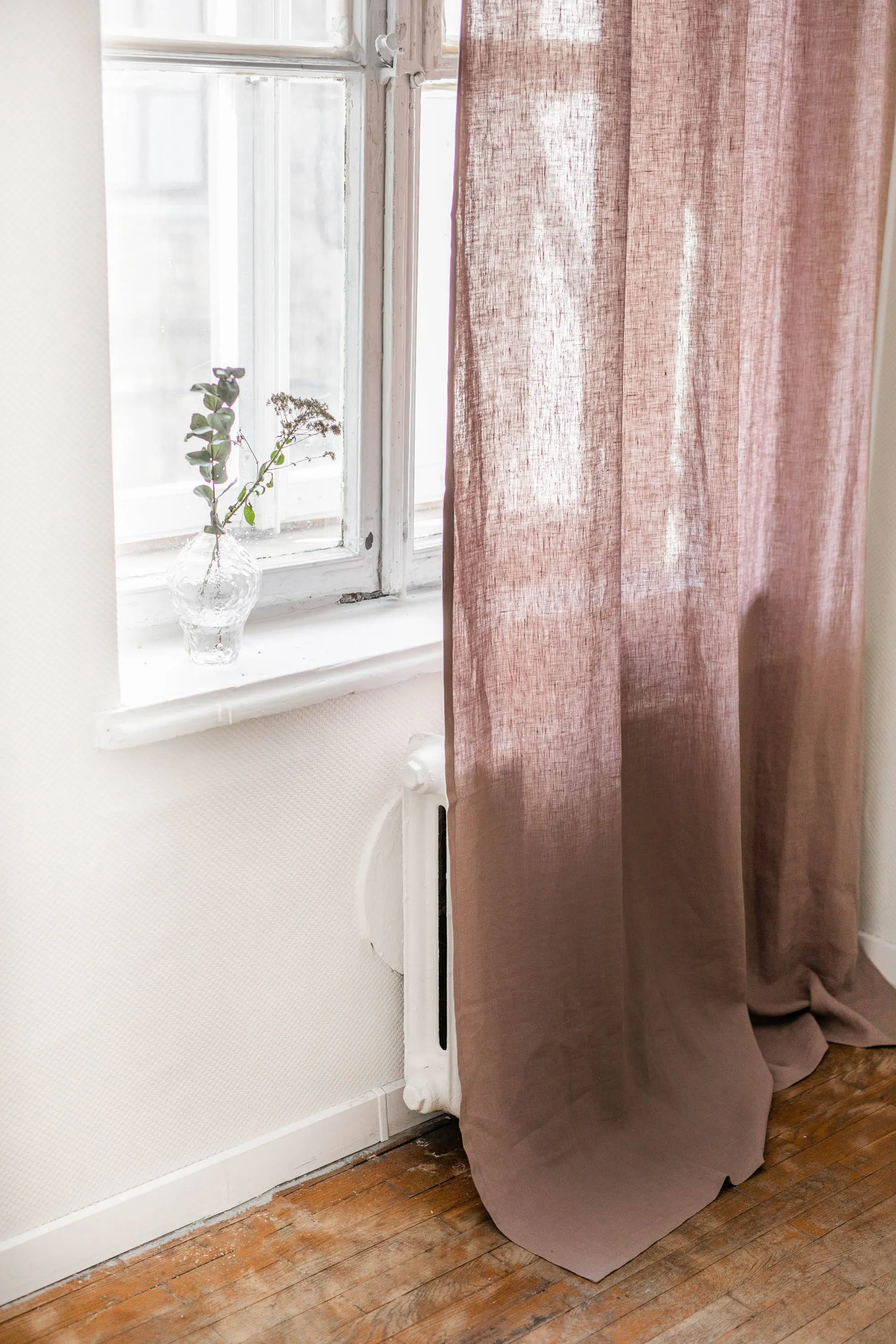 Tie Top Linen Curtain | Multiple Colours