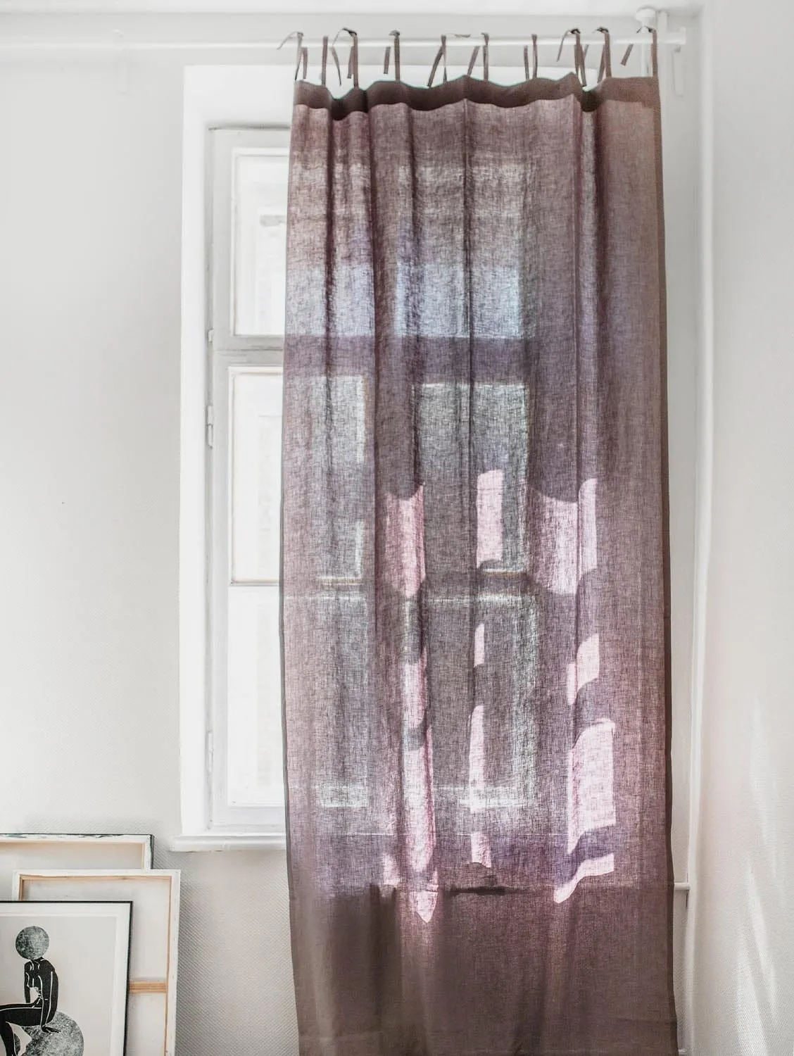 Tie Top Linen Curtain | Multiple Colours