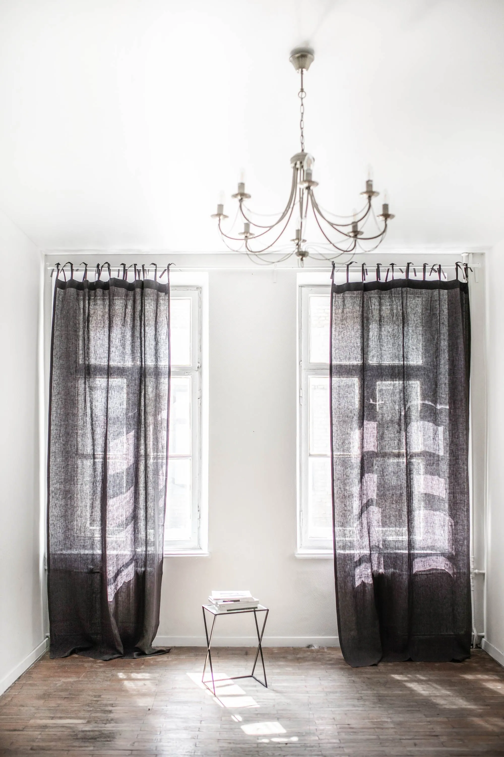 Tie Top Linen Curtain | Multiple Colours