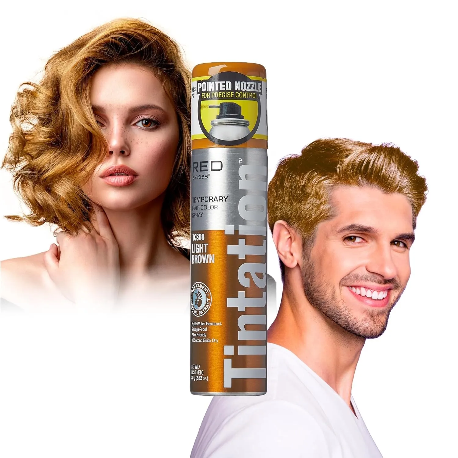 Tintation Temporary Hair Color Spray, Instant Gray Root Cover Up, Water-Resistant, Smudge-Proof, Easy Wash Out, Hairline & Barber Touch-Up, Quick Dry (Black)