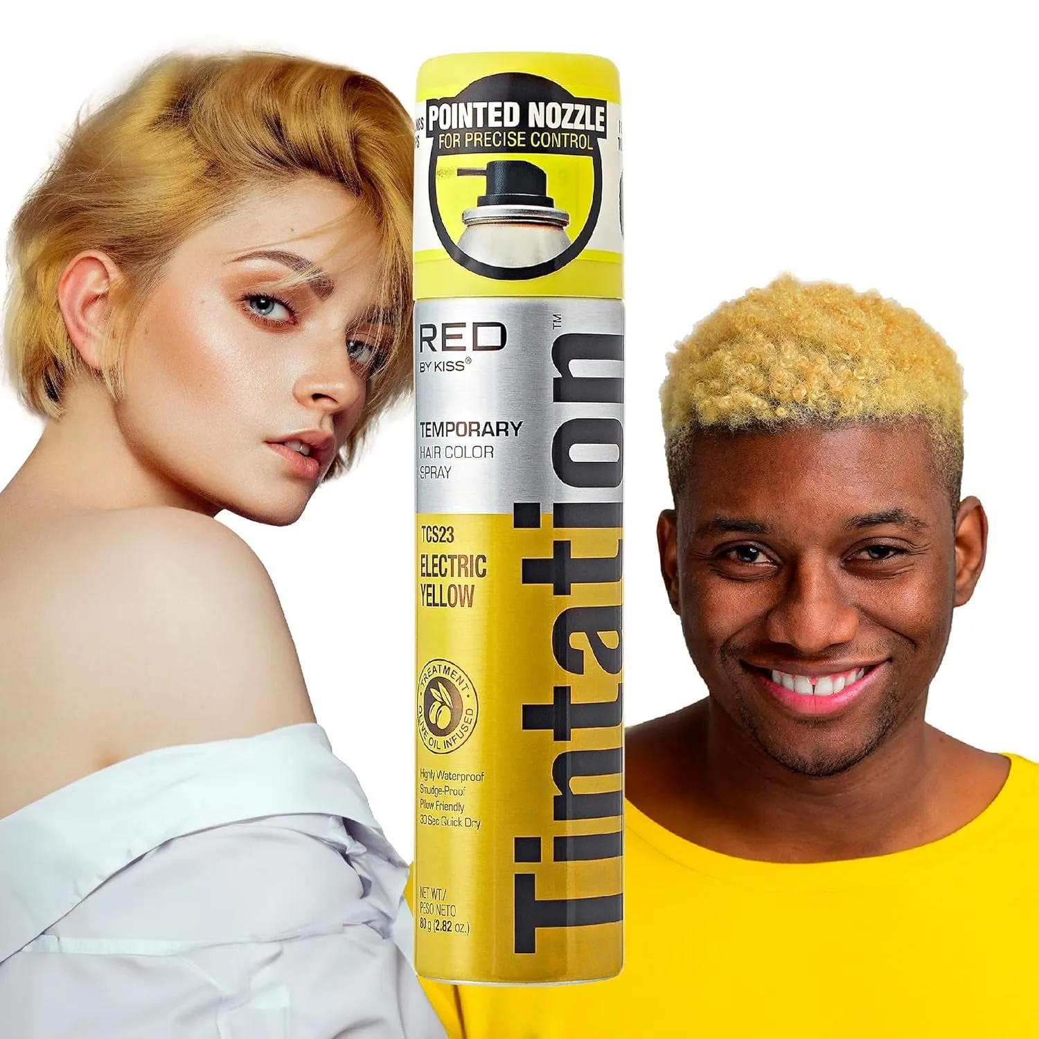 Tintation Temporary Hair Color Spray, Instant Gray Root Cover Up, Water-Resistant, Smudge-Proof, Easy Wash Out, Hairline & Barber Touch-Up, Quick Dry (Black)