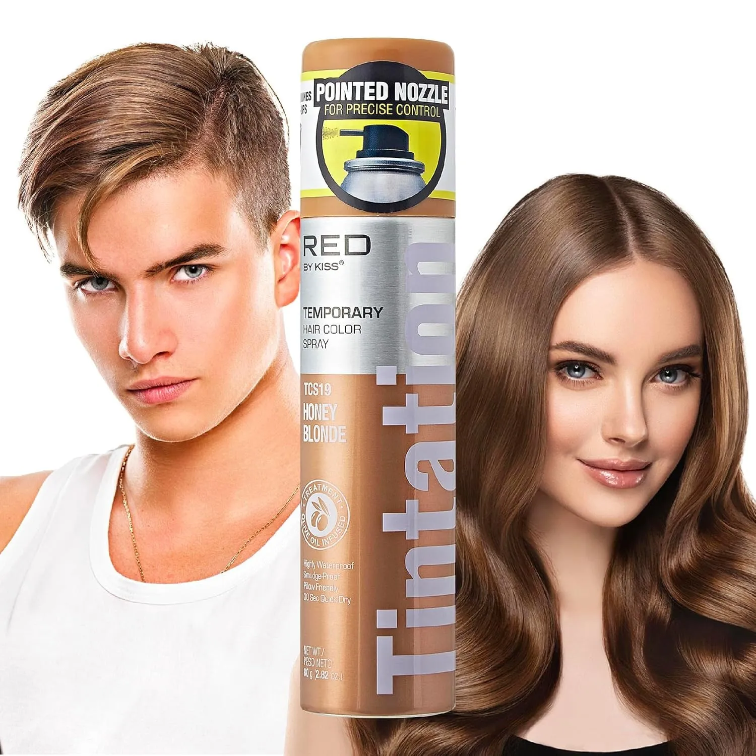 Tintation Temporary Hair Color Spray, Instant Gray Root Cover Up, Water-Resistant, Smudge-Proof, Easy Wash Out, Hairline & Barber Touch-Up, Quick Dry (Black)