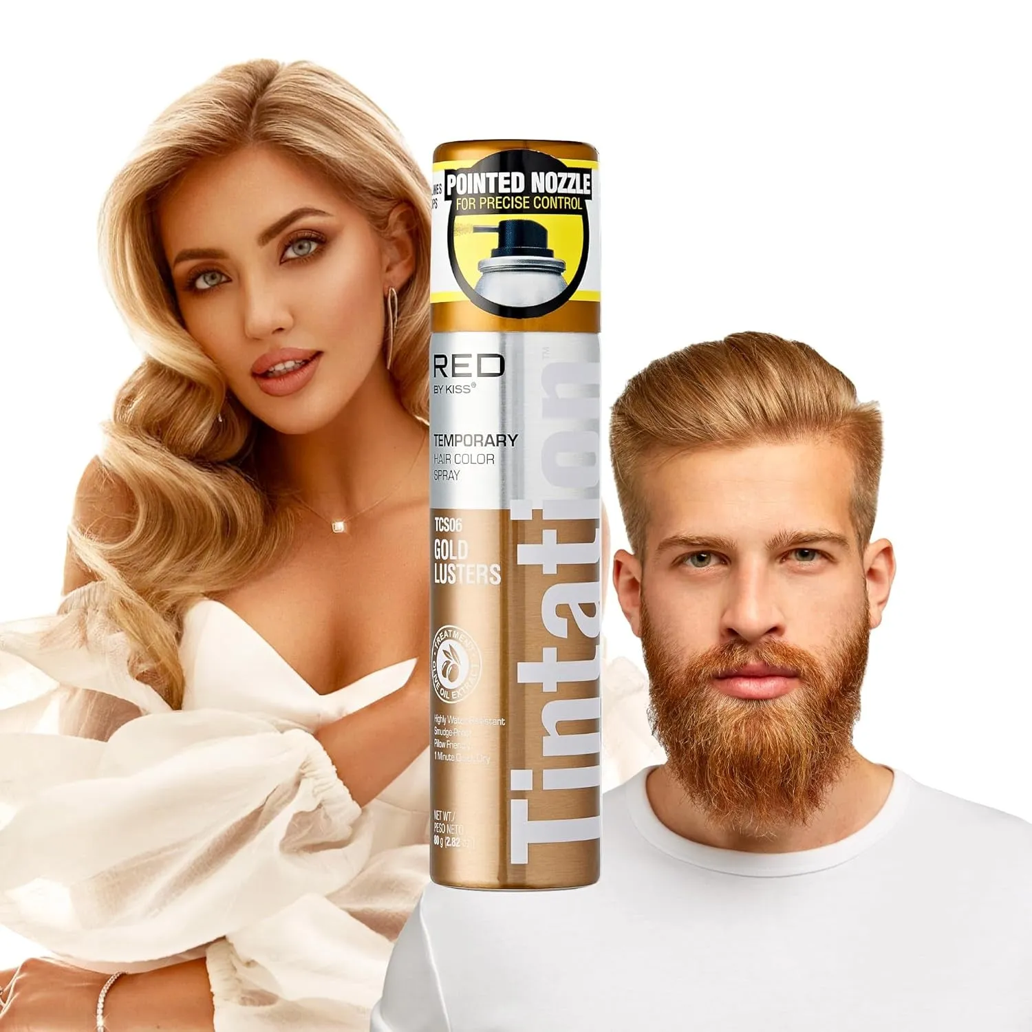 Tintation Temporary Hair Color Spray, Instant Gray Root Cover Up, Water-Resistant, Smudge-Proof, Easy Wash Out, Hairline & Barber Touch-Up, Quick Dry (Black)