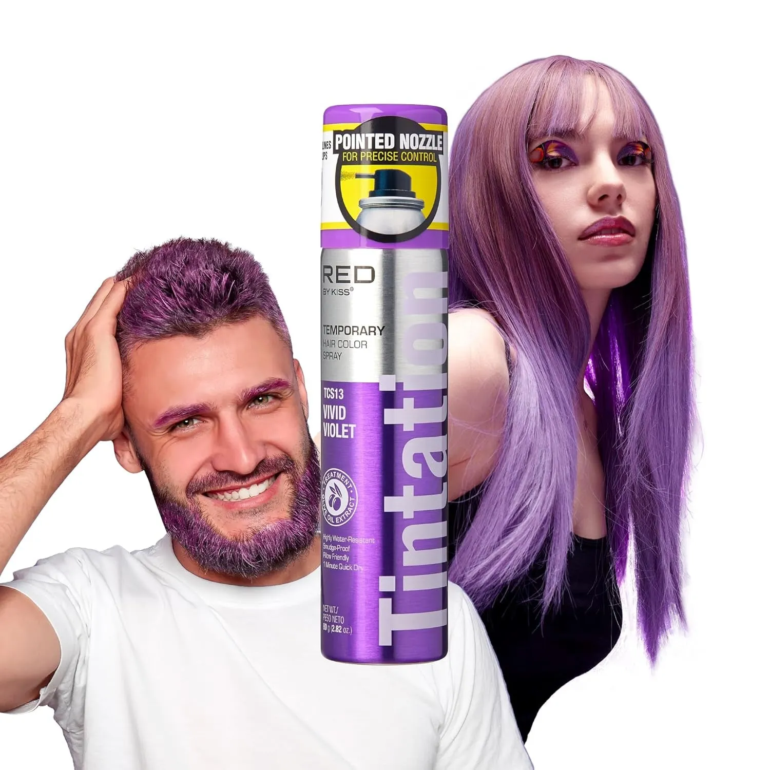 Tintation Temporary Hair Color Spray, Instant Gray Root Cover Up, Water-Resistant, Smudge-Proof, Easy Wash Out, Hairline & Barber Touch-Up, Quick Dry (Black)