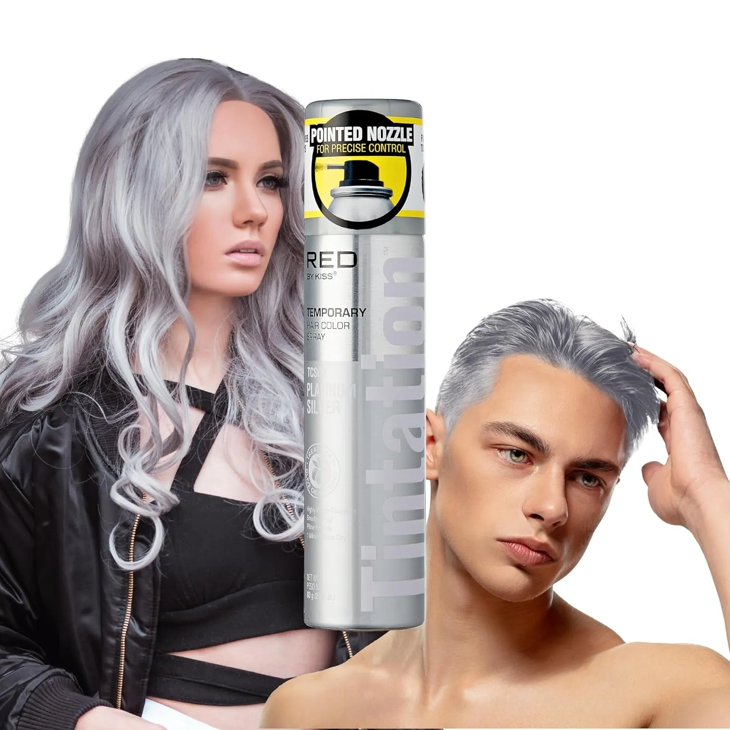 Tintation Temporary Hair Color Spray, Instant Gray Root Cover Up, Water-Resistant, Smudge-Proof, Easy Wash Out, Hairline & Barber Touch-Up, Quick Dry (Black)