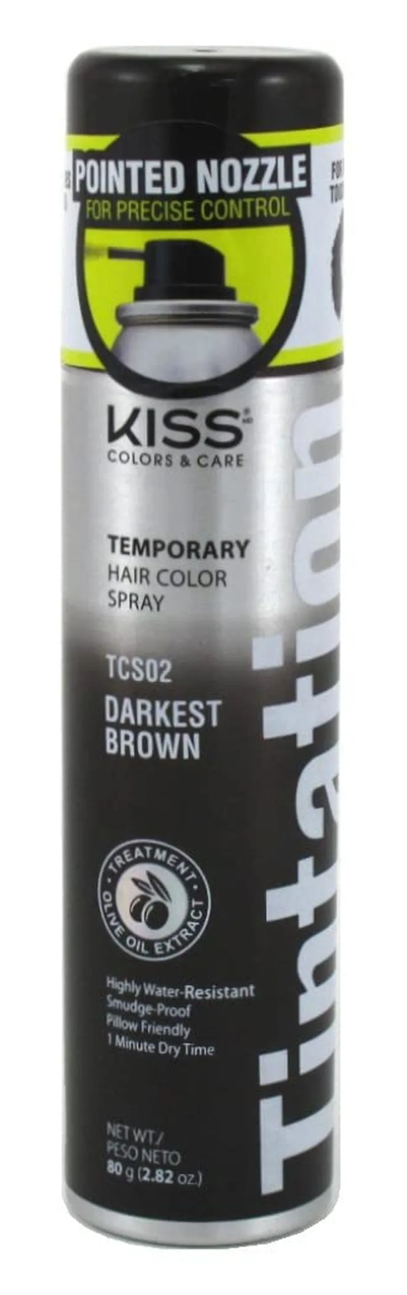 Tintation Temporary Hair Color Spray, Instant Gray Root Cover Up, Water-Resistant, Smudge-Proof, Easy Wash Out, Hairline & Barber Touch-Up, Quick Dry (Black)