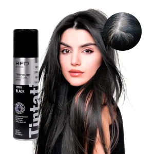 Tintation Temporary Hair Color Spray, Instant Gray Root Cover Up, Water-Resistant, Smudge-Proof, Easy Wash Out, Hairline & Barber Touch-Up, Quick Dry (Black)