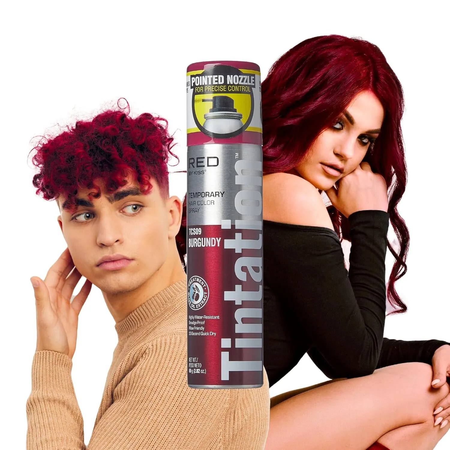 Tintation Temporary Hair Color Spray, Instant Gray Root Cover Up, Water-Resistant, Smudge-Proof, Easy Wash Out, Hairline & Barber Touch-Up, Quick Dry (Black)