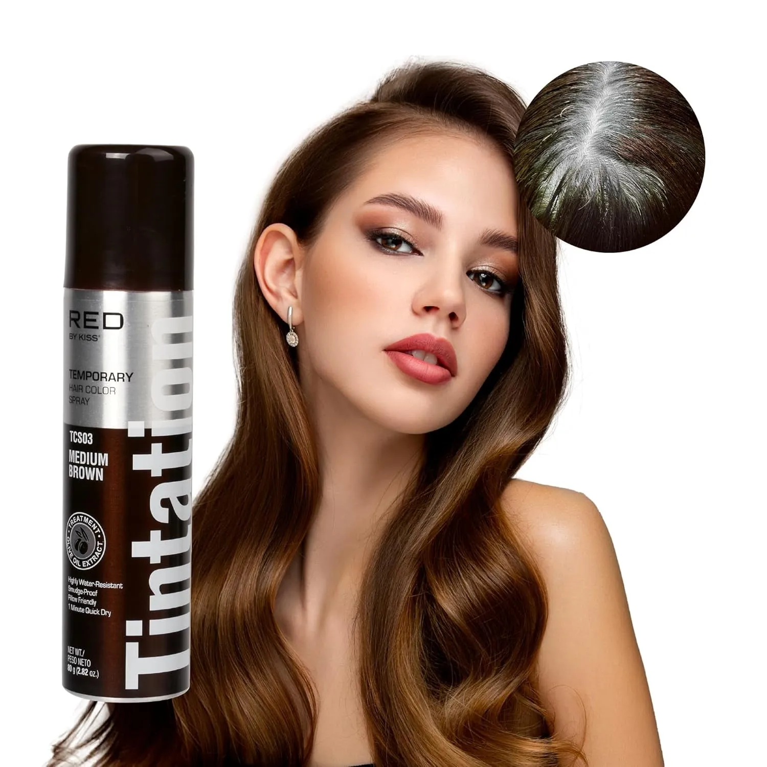 Tintation Temporary Hair Color Spray, Instant Gray Root Cover Up, Water-Resistant, Smudge-Proof, Easy Wash Out, Hairline & Barber Touch-Up, Quick Dry (Black)