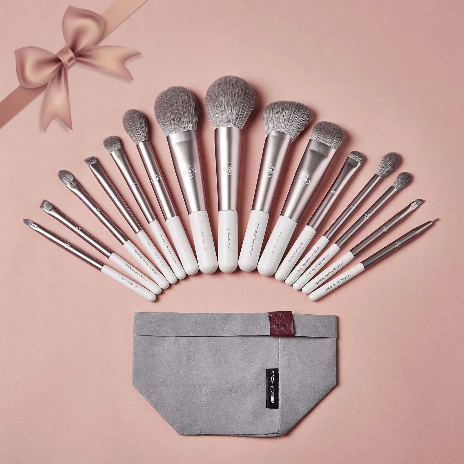 Toxicated Series-15 pcs Gentle Wind Professional Makeup Brush Tools Kit-Brush Organizer included