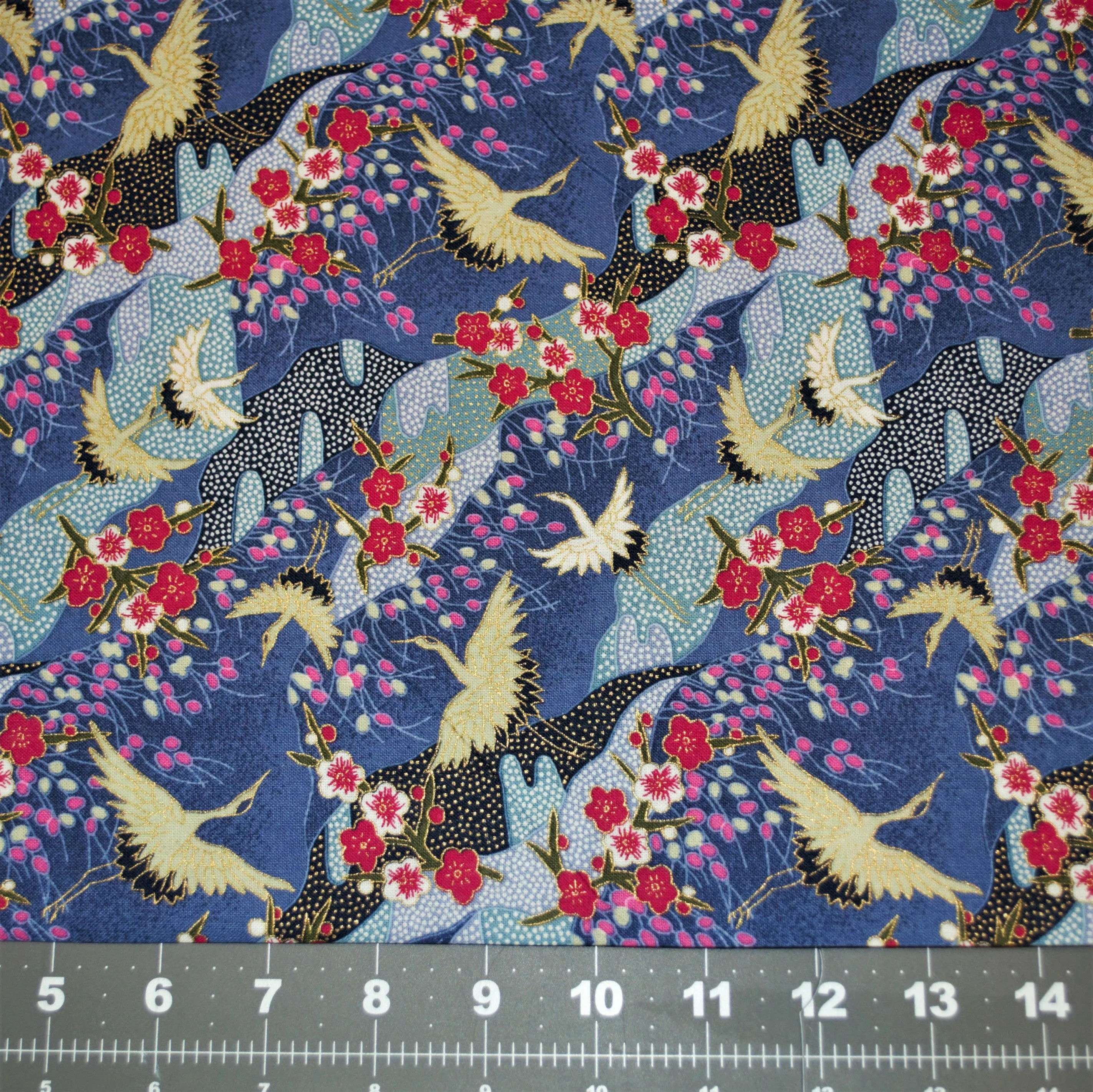 Traditional Swans Blue& Gold