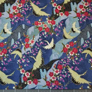 Traditional Swans Blue& Gold