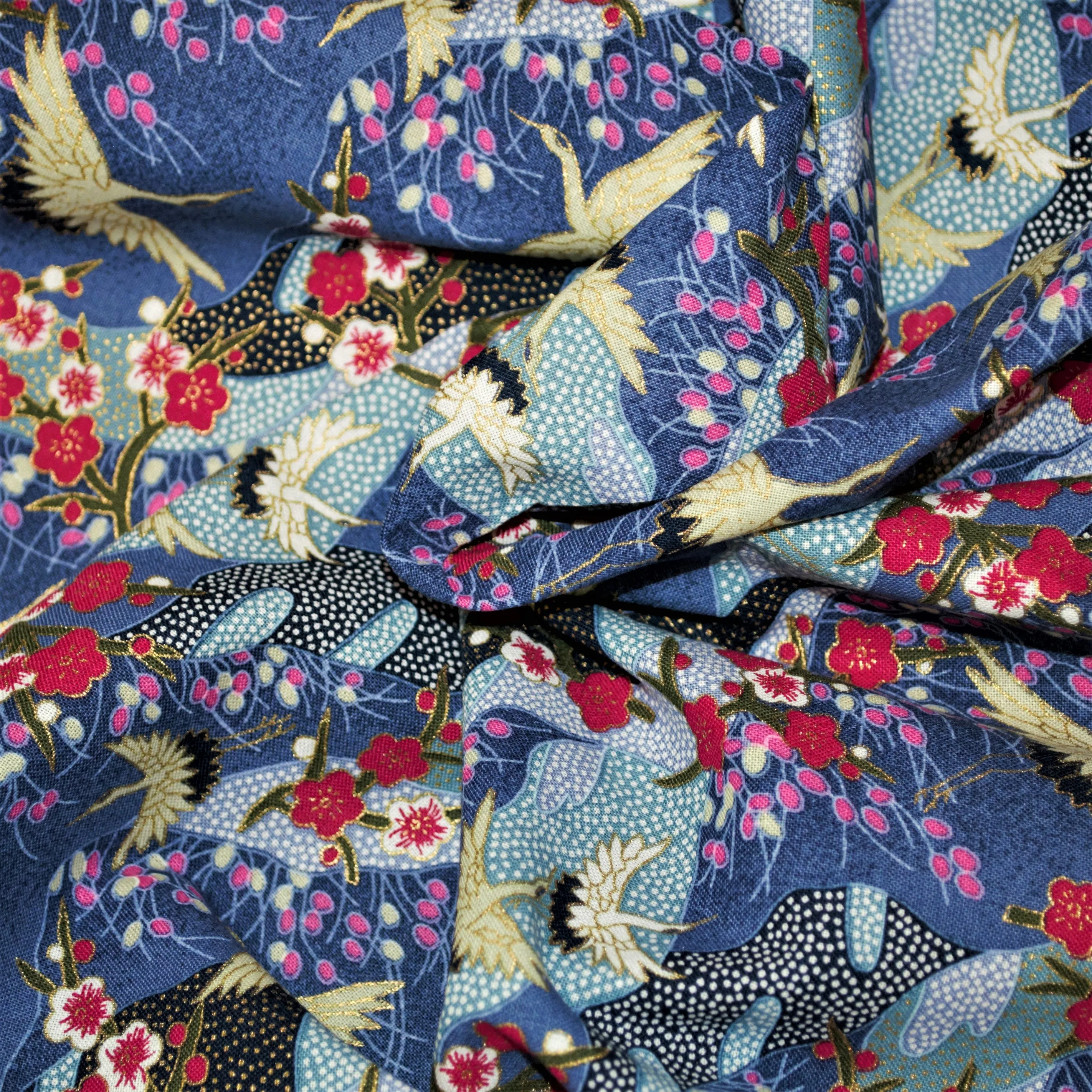 Traditional Swans Blue& Gold