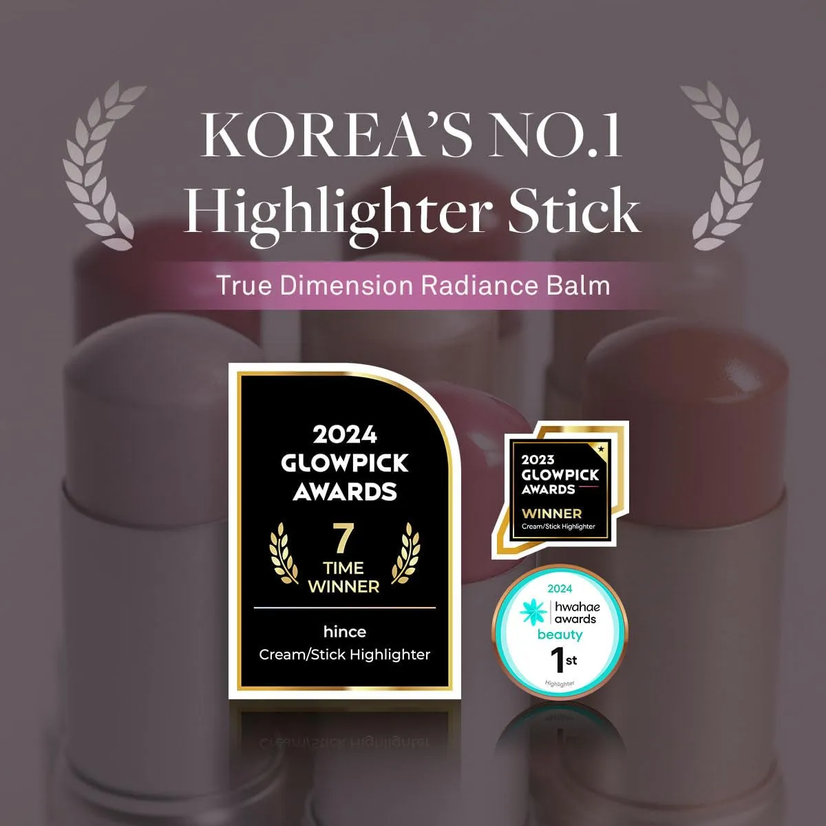 True Dimension Radiance Balm 10G Shimmer Glow Face Highlighter Stick, Cream Blush Stick, Glass Skin, Korean Beauty, Valentines Day Gift for Women (CLEAR, TP001)