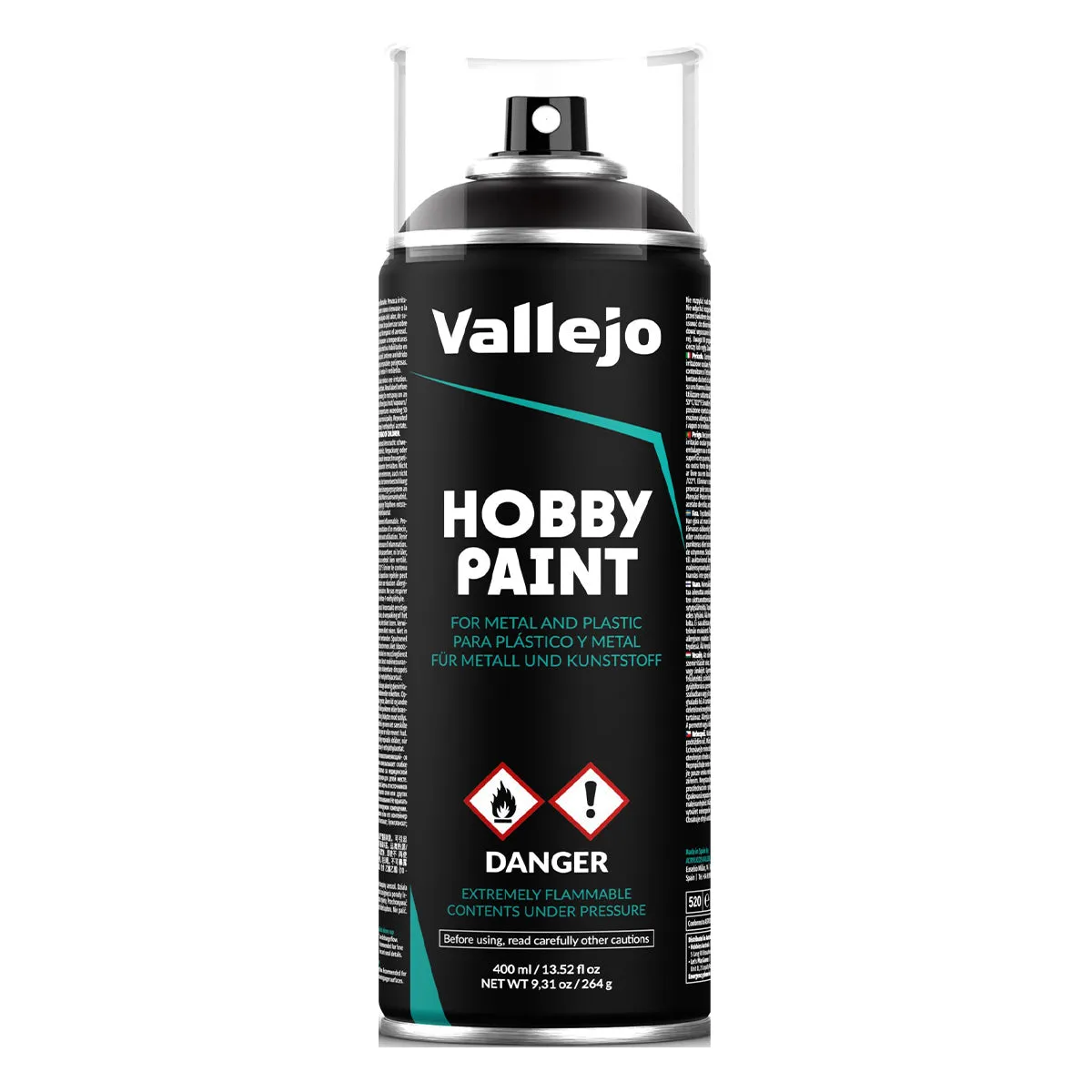 Vallejo Black Primer Aerosol Spray Paint 400ml (28.012)